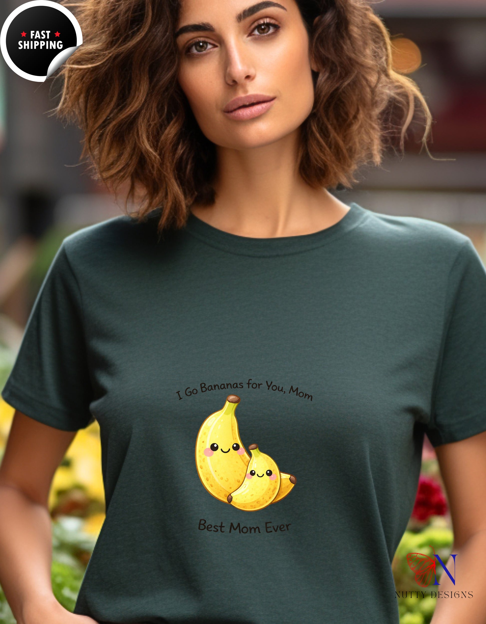 I Go Bananas For You Mom Best Mom Ever t-shirt lifestyle mockup - Mother's Day gift