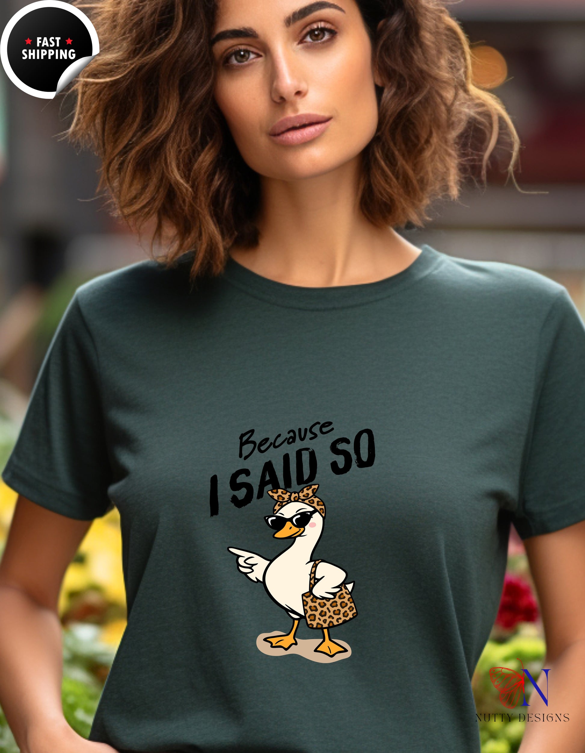 Because I Said So Funny Mom Goose t-shirt lifestyle mockup - Mother's Day gift