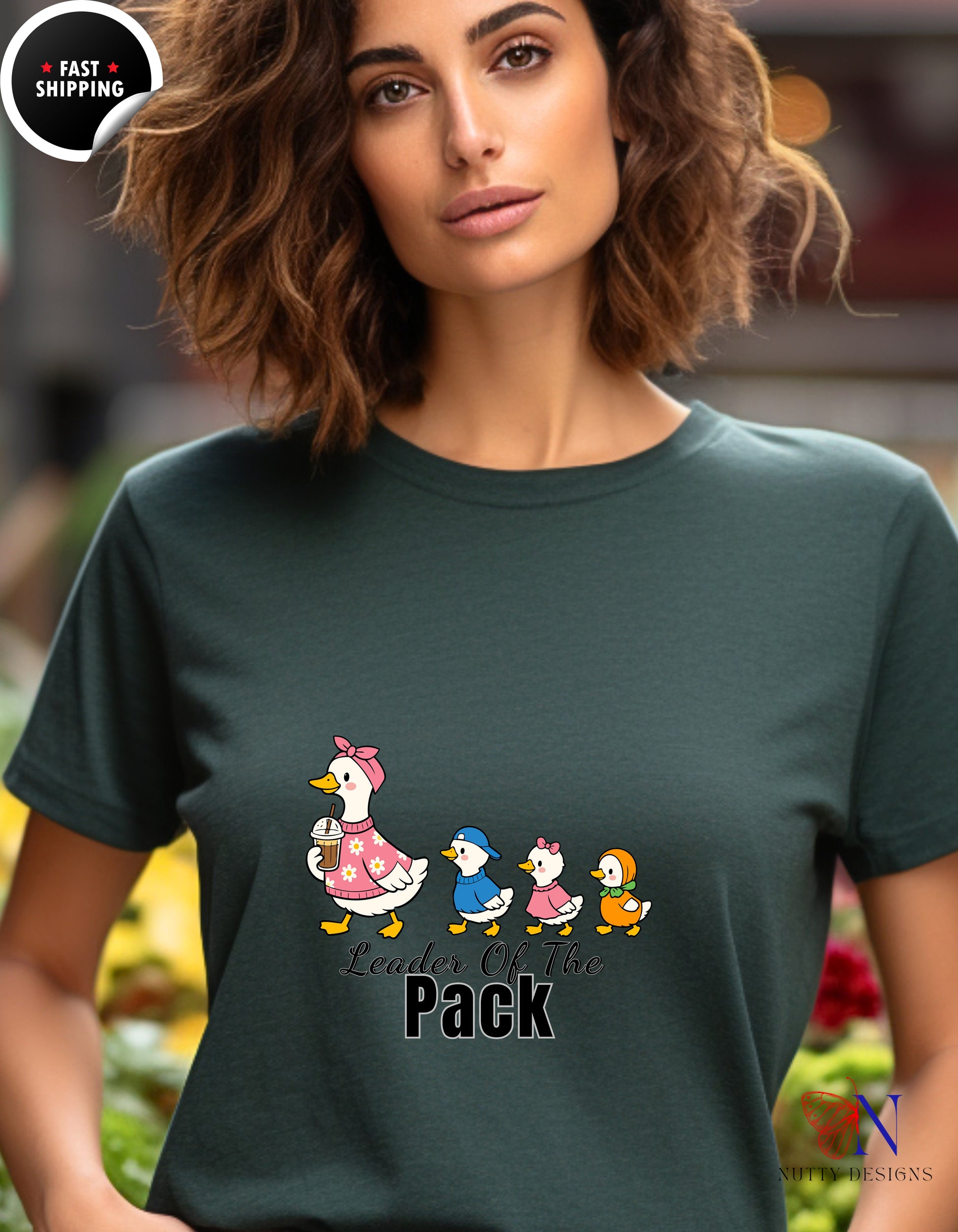 Leader Of The Pack Mama Duck t-shirt lifestyle mockup - Mother's Day gift