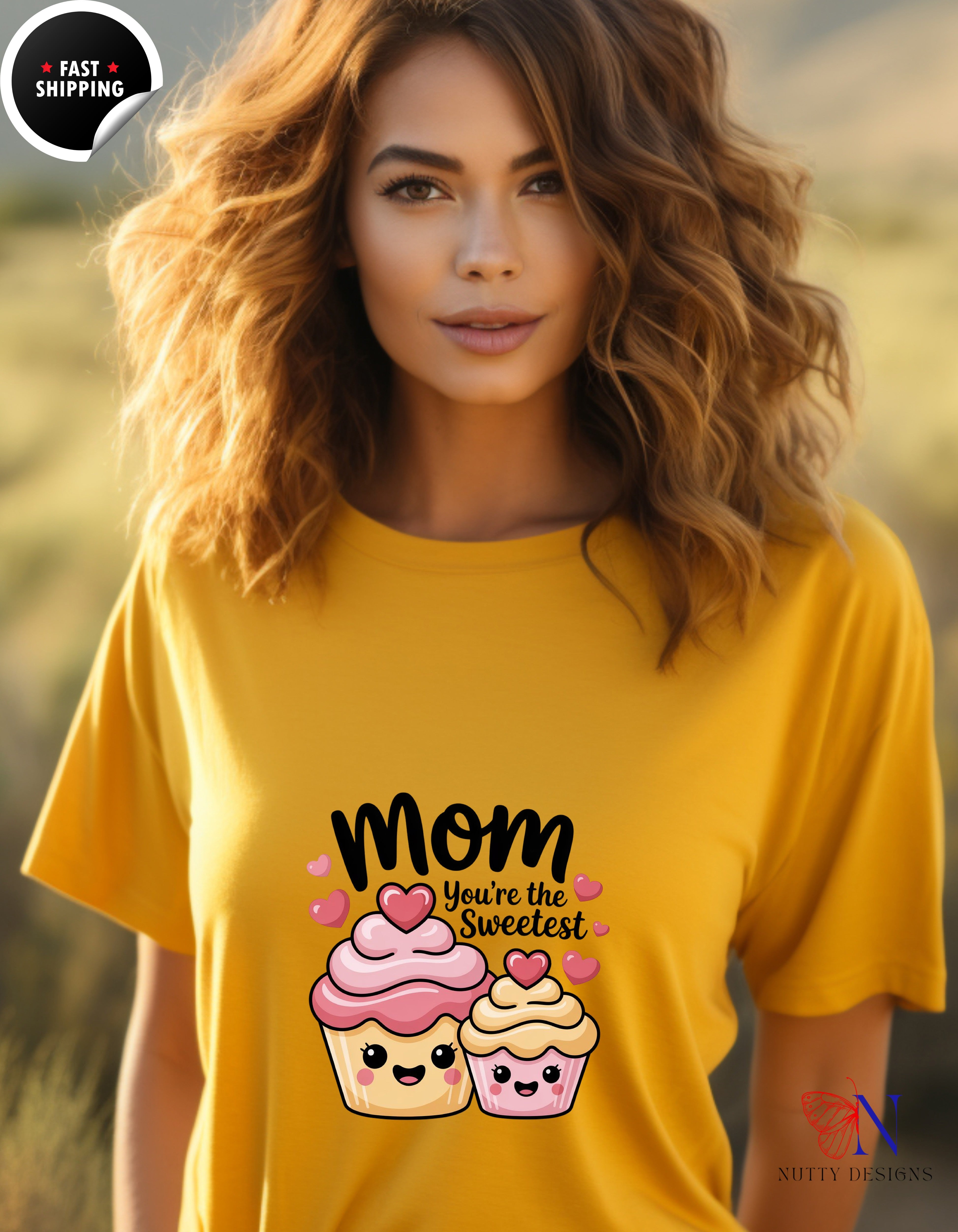 Mom You're The Sweetest Cupcake t-shirt lifestyle mockup - Mother's Day gift