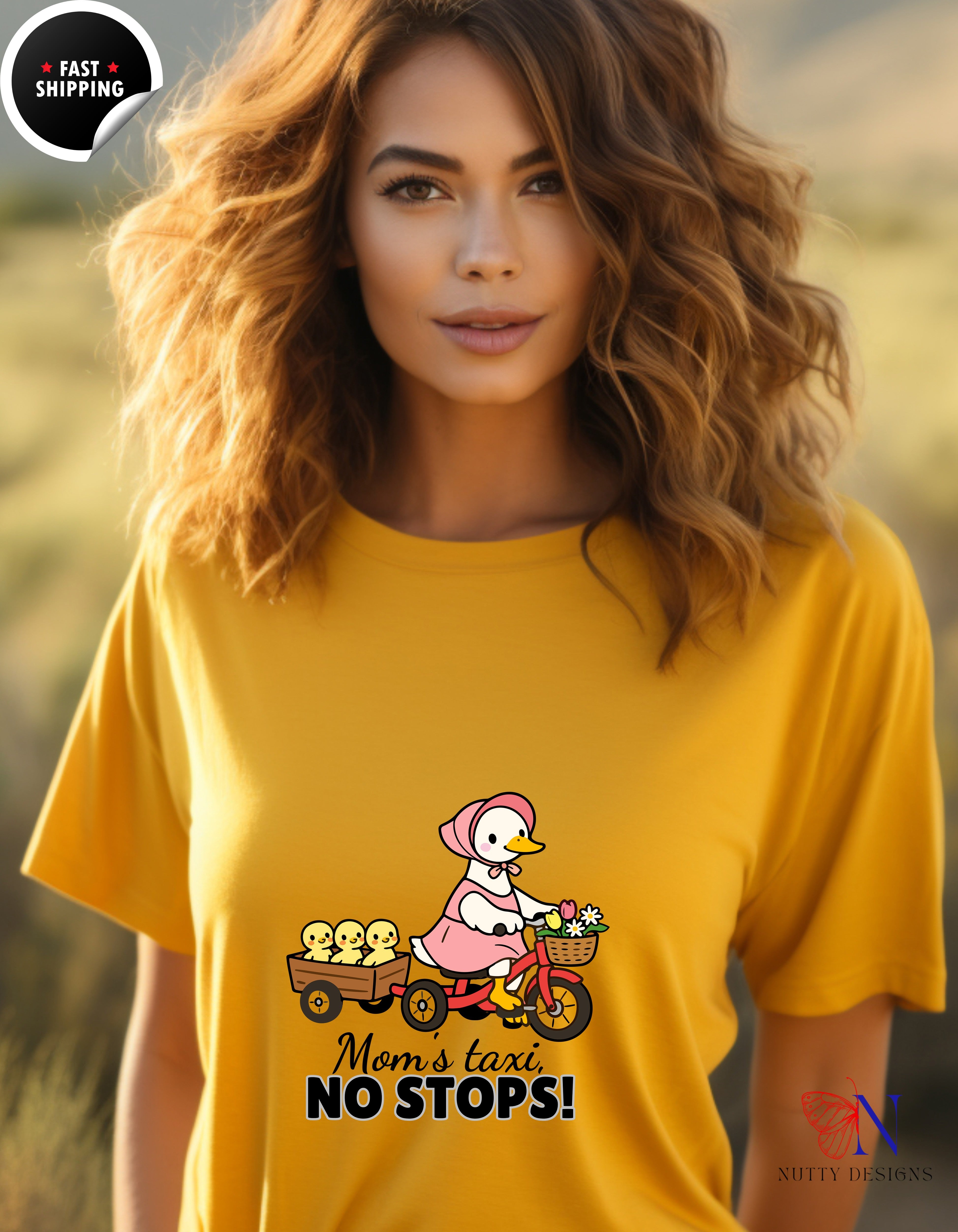 Mom's Taxi No Stops Mama Duck t-shirt lifestyle mockup - Mother's Day gift