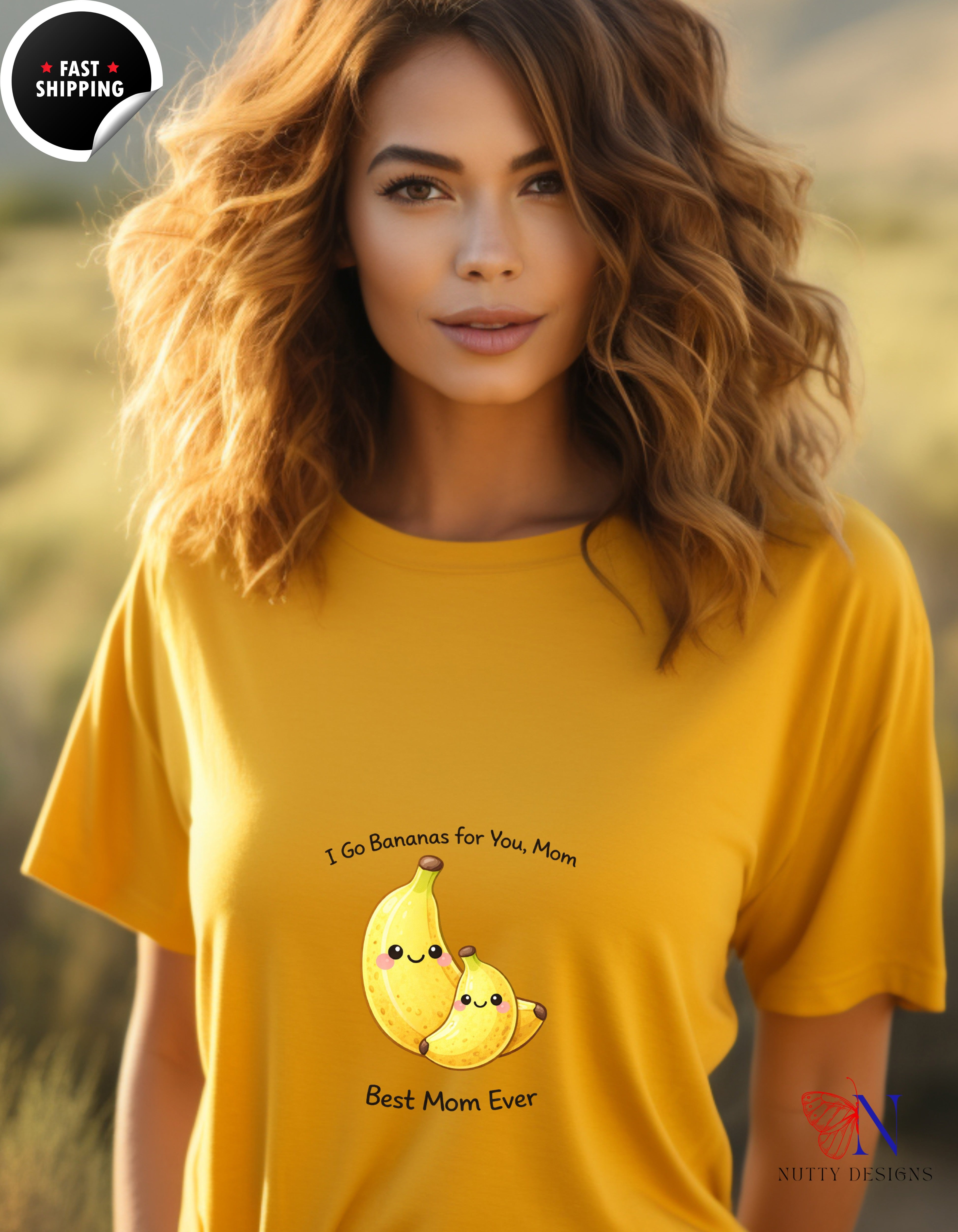 I Go Bananas For You Mom Best Mom Ever t-shirt lifestyle mockup - Mother's Day gift