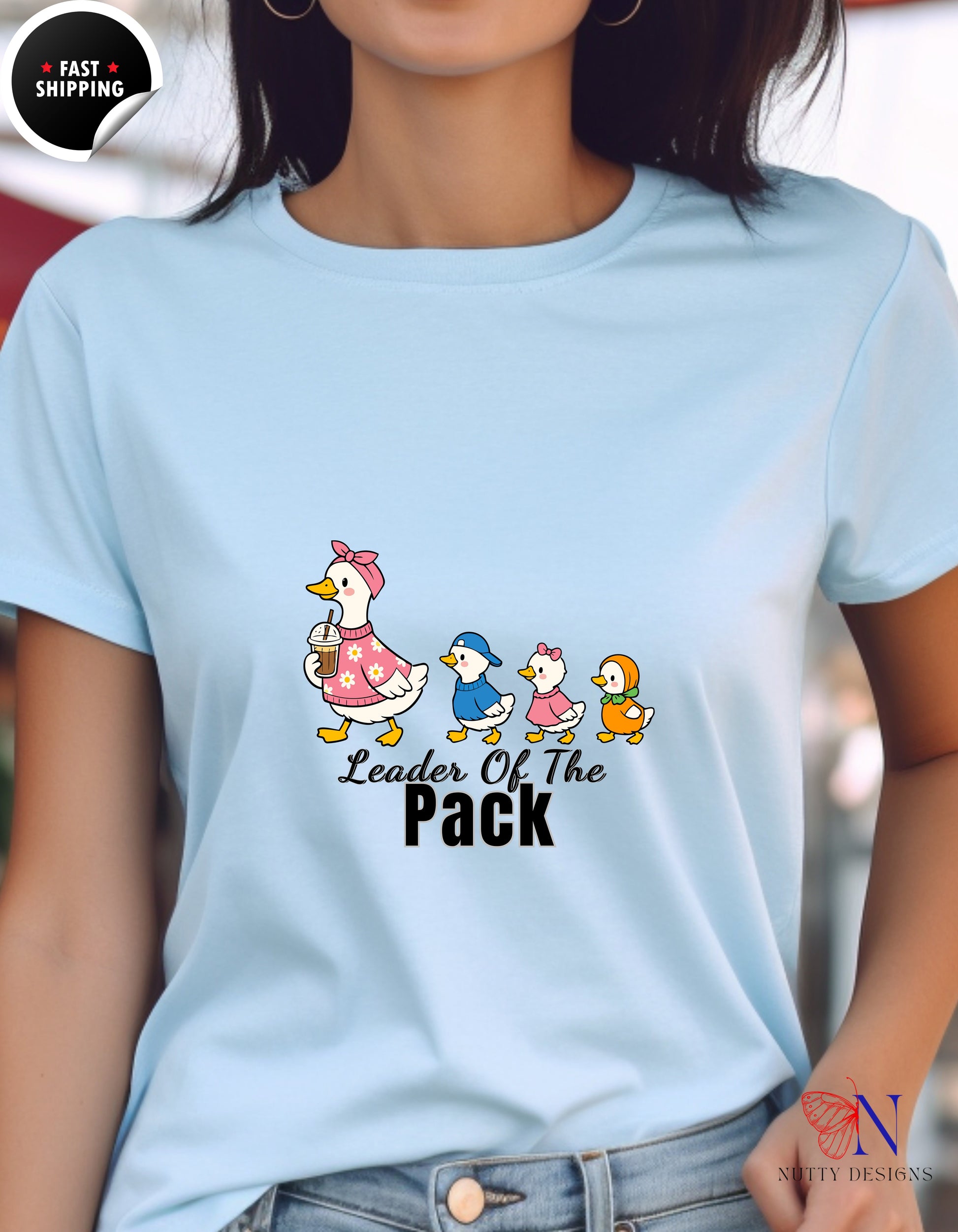 Leader Of The Pack Mama Duck t-shirt lifestyle mockup - Mother's Day gift