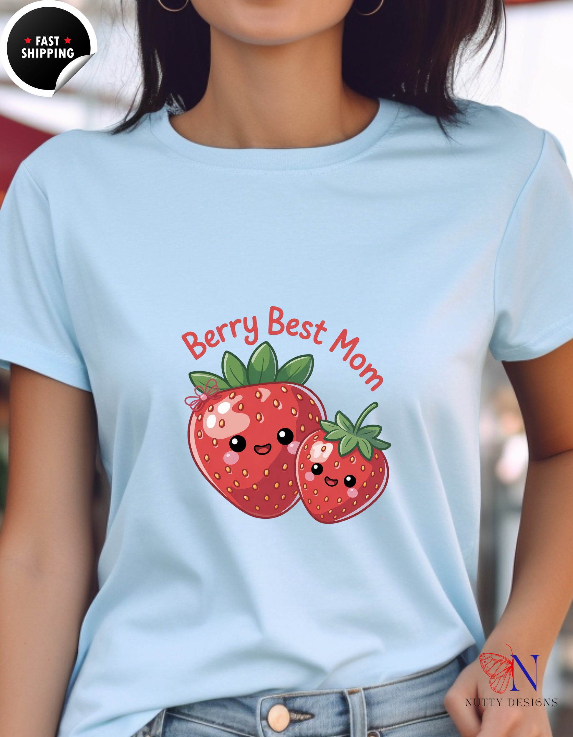 Berry Best Mom t-shirt lifestyle mockup - Mother's Day gift