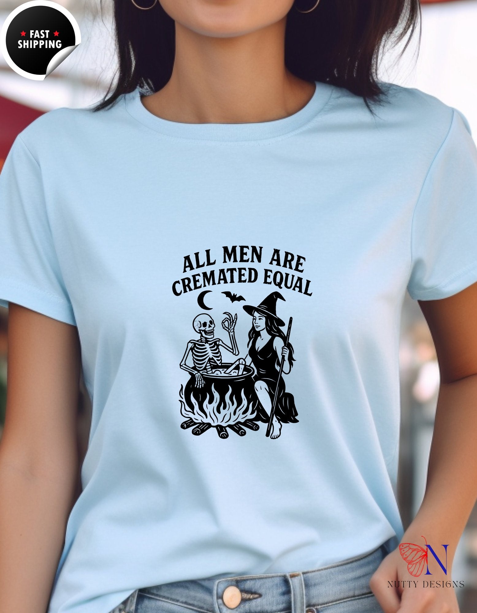 All Men Are Created Equal But Only The Finest Play Cricket | - Tees_Light Blue W