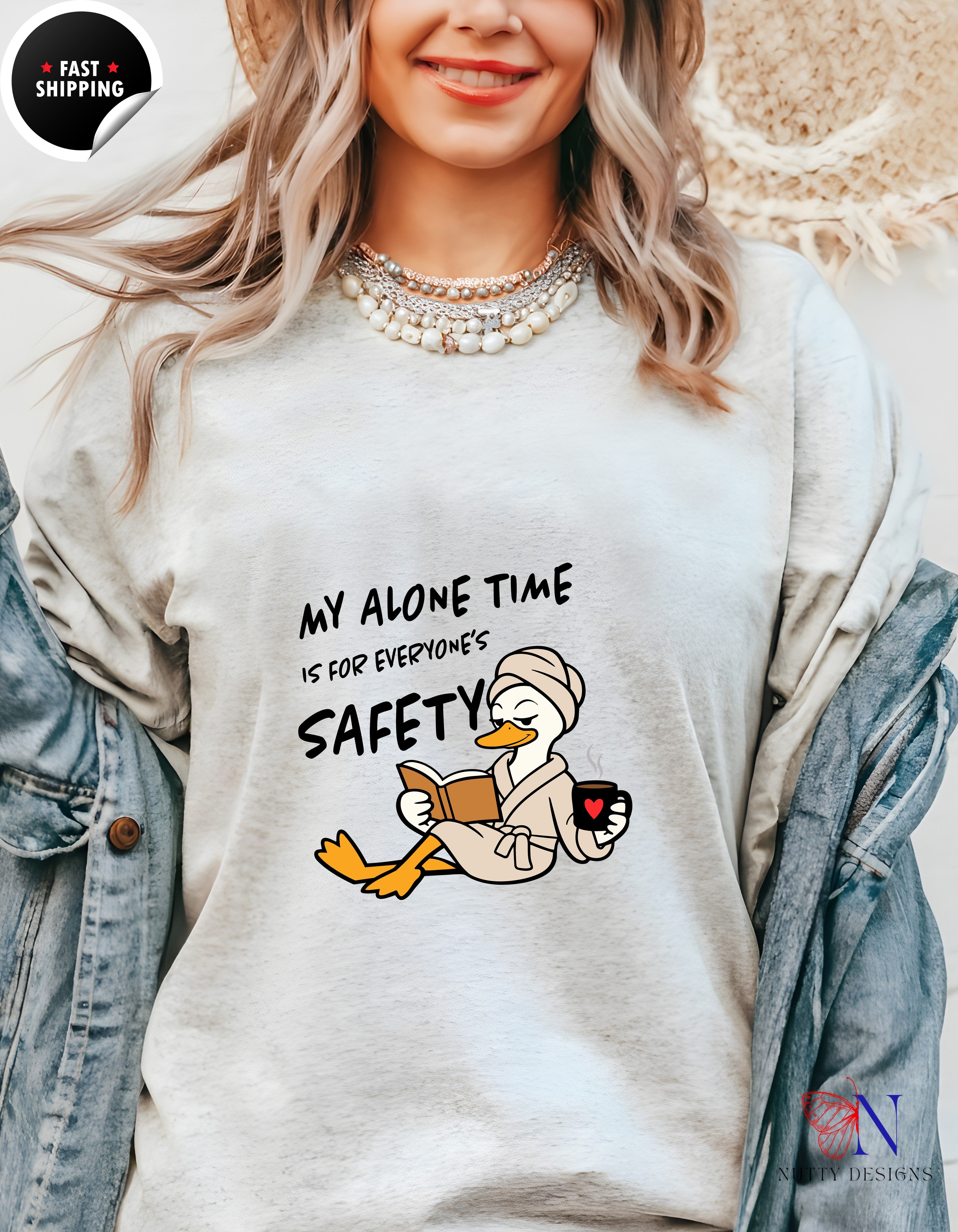 My Alone Time Is For Everyone's Safety Mom Goose t-shirt lifestyle mockup - Mother's Day gift