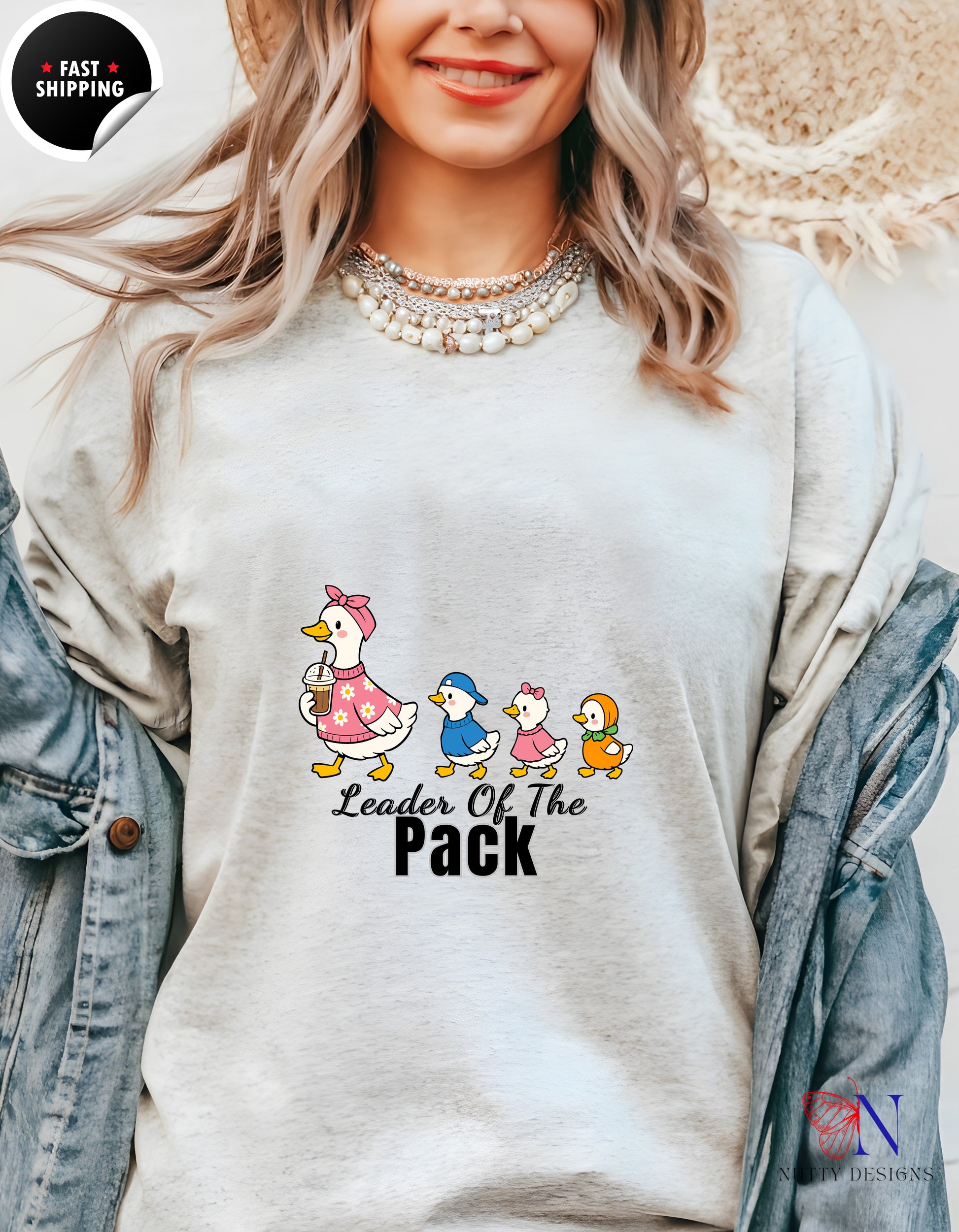 Leader Of The Pack Mama Duck t-shirt lifestyle mockup - Mother's Day gift
