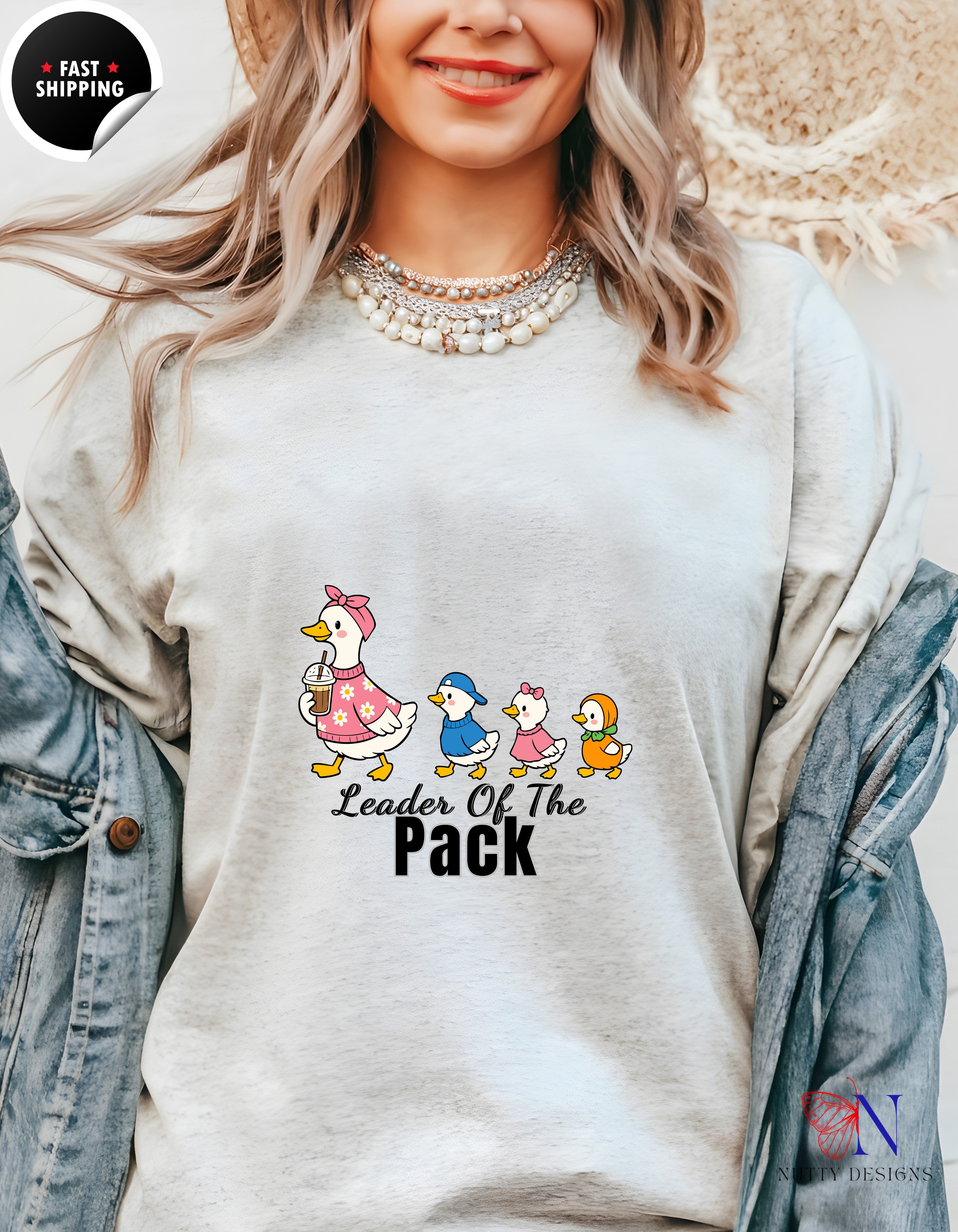Leader Of The Pack Mama Duck t-shirt lifestyle mockup - Mother's Day gift