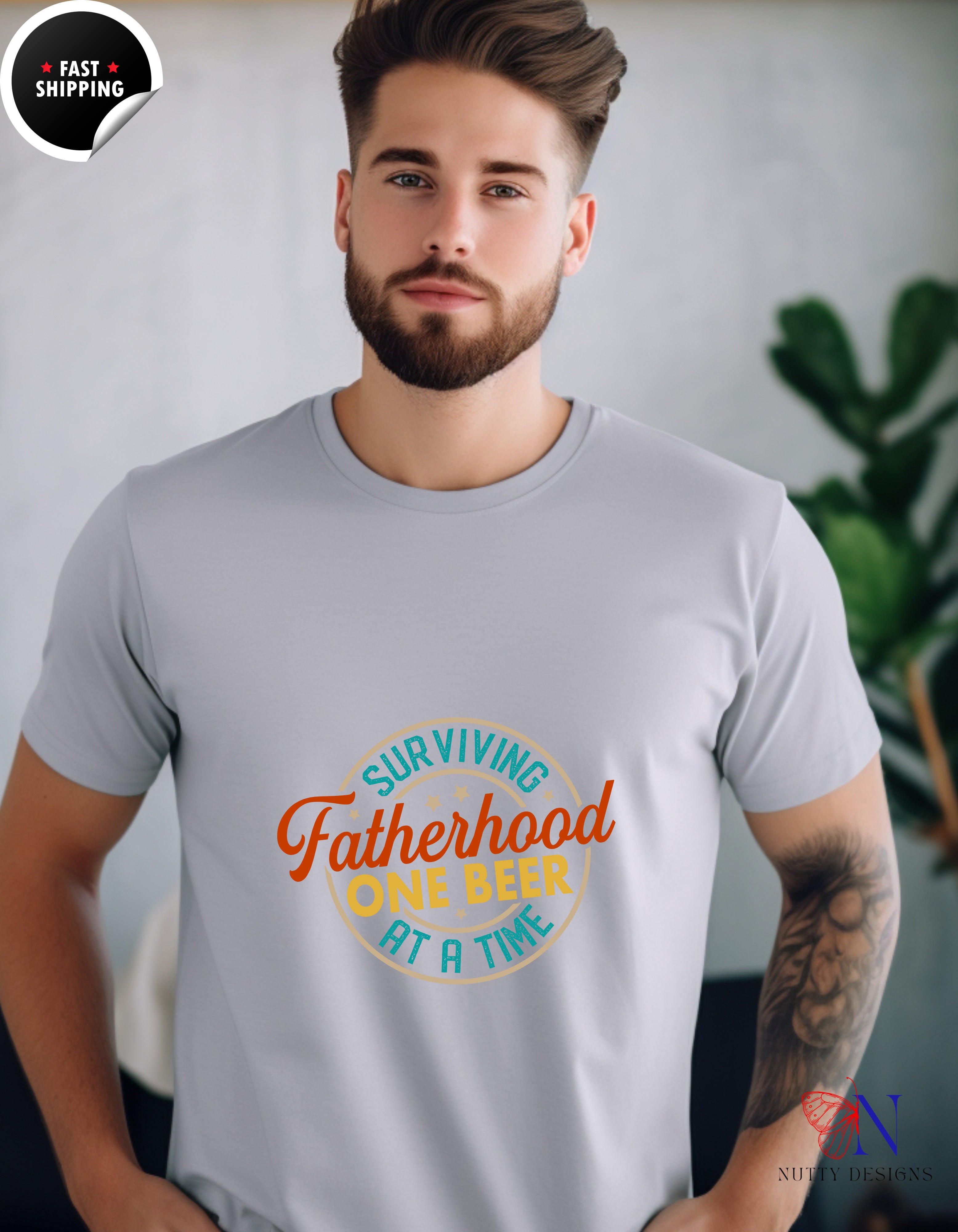 Surviving Fatherhood One Beer at a Time T-Shirt - Funny Dad Gift