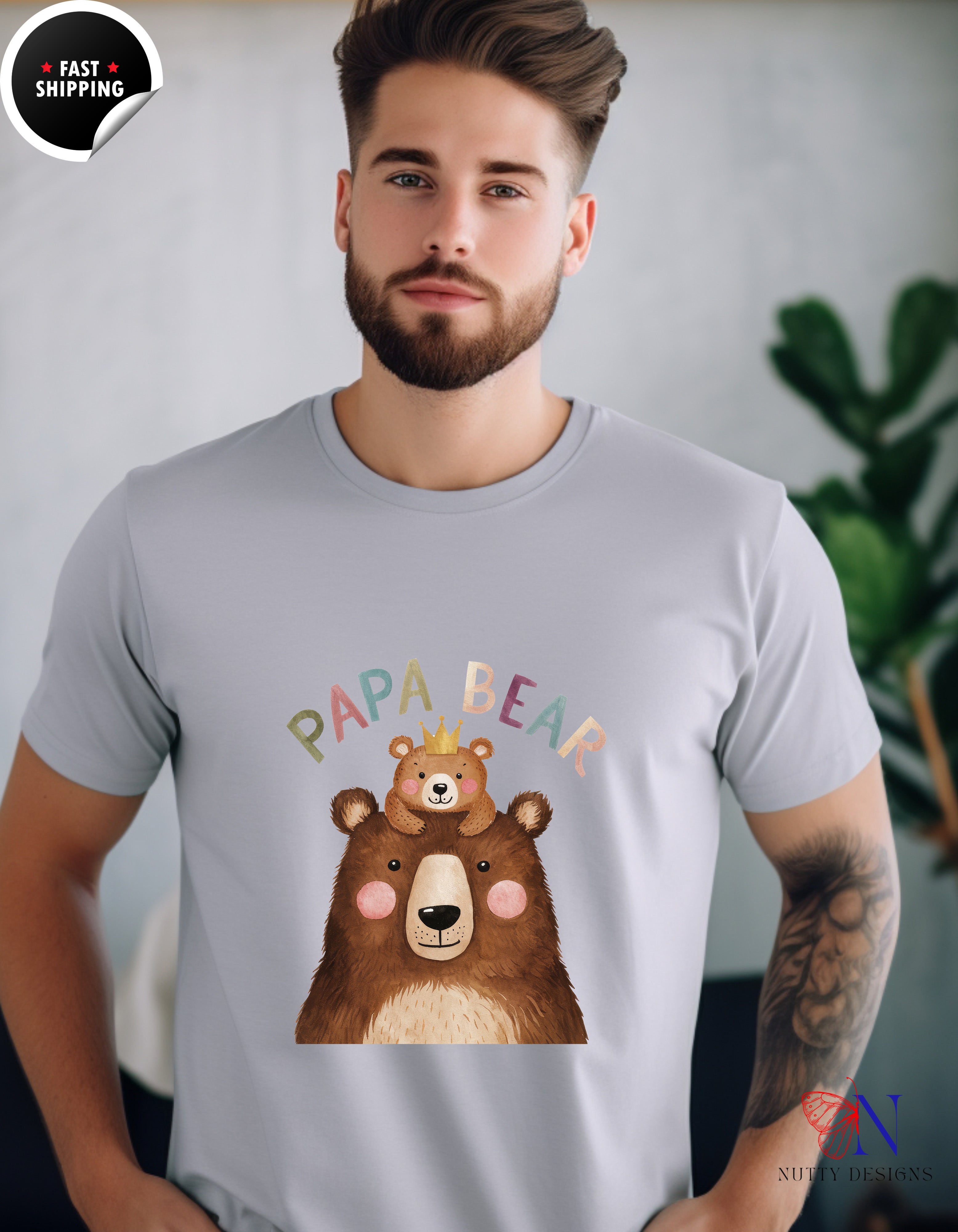 Papa Bear Father's Day T-Shirt - Funny Dad Gift - Unisex Tee