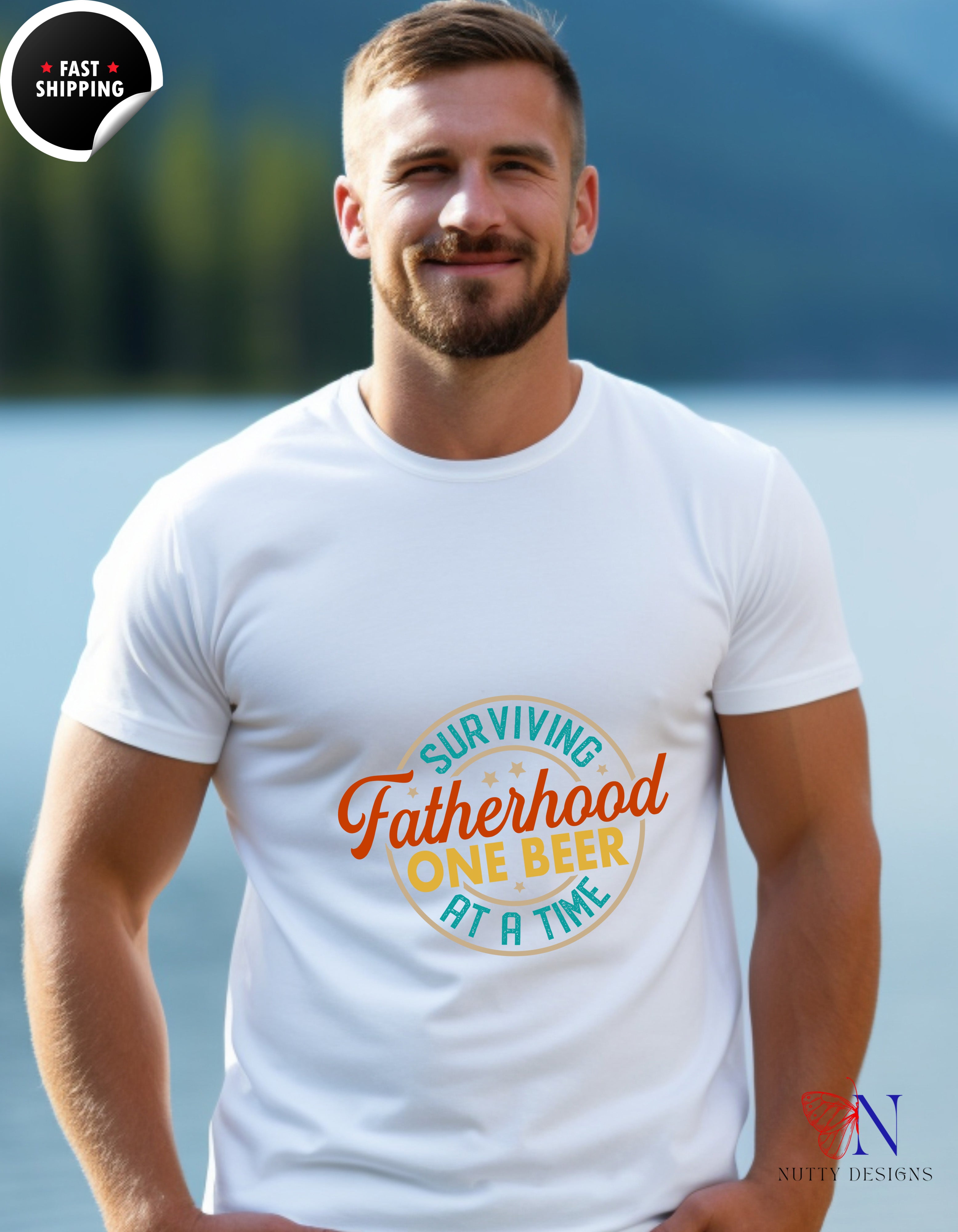 Surviving Fatherhood One Beer at a Time T-Shirt - Funny Dad Gift