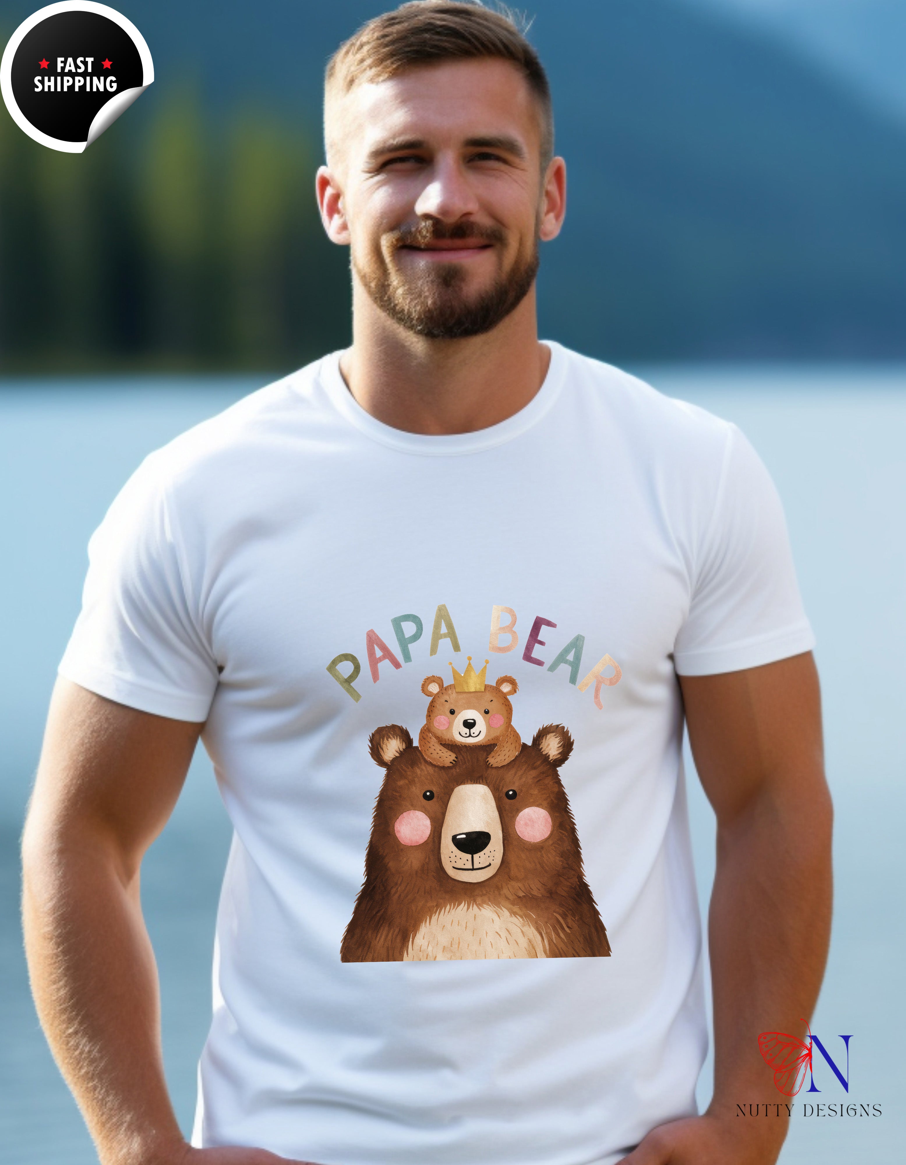 Papa Bear Father's Day T-Shirt - Funny Dad Gift - Unisex Tee