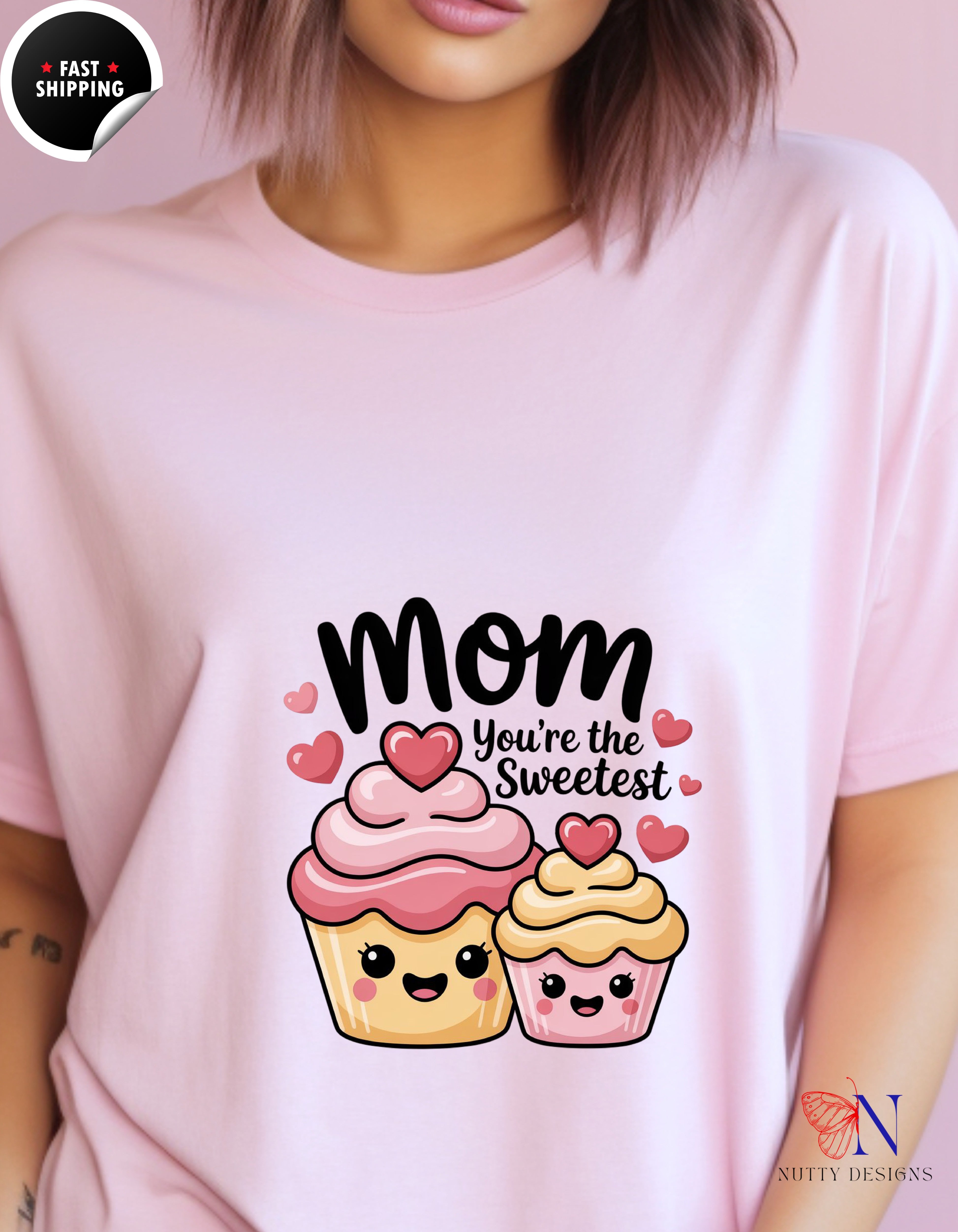 Mom You're The Sweetest Cupcake t-shirt lifestyle mockup - Mother's Day gift