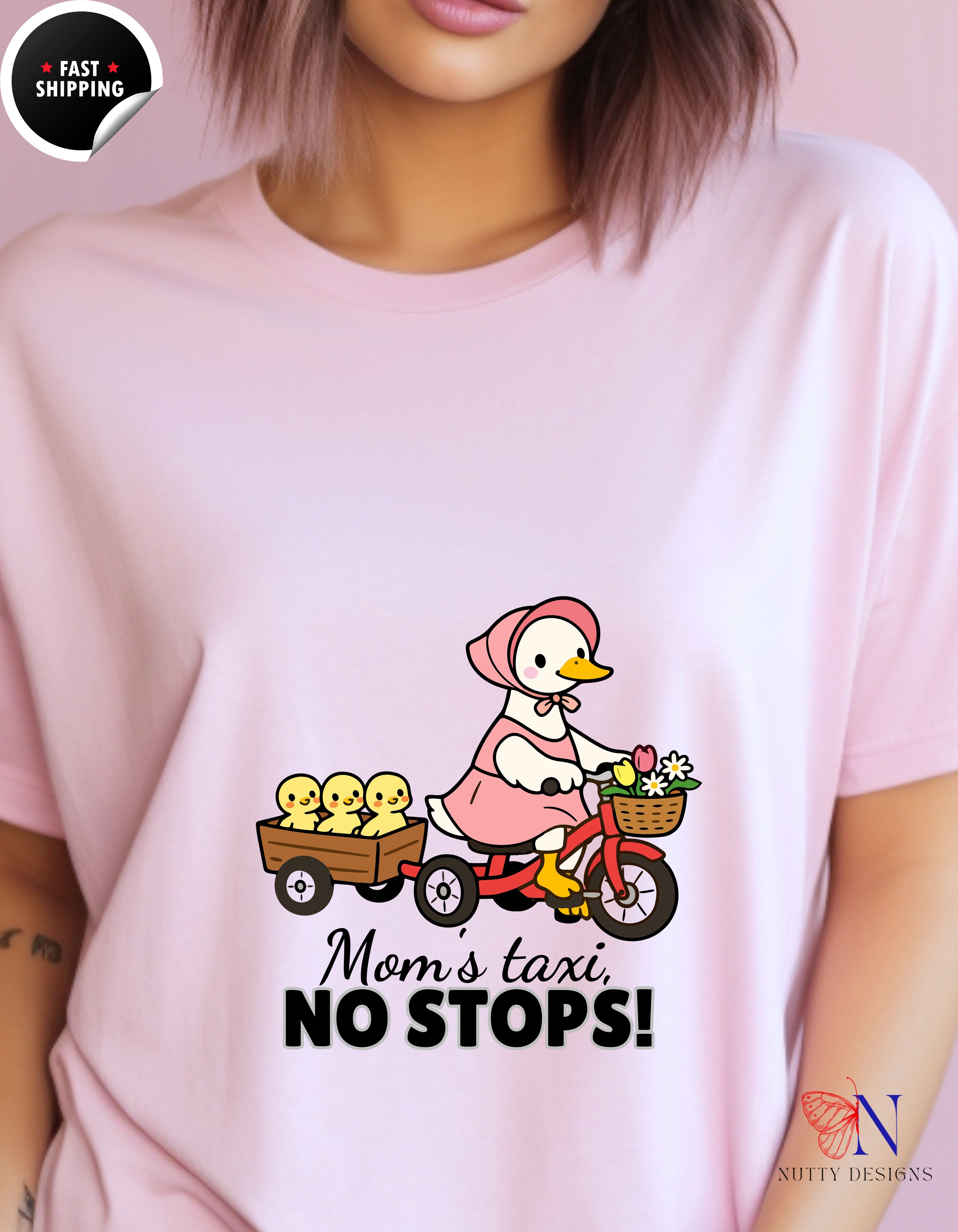 Mom's Taxi No Stops Mama Duck t-shirt lifestyle mockup - Mother's Day gift