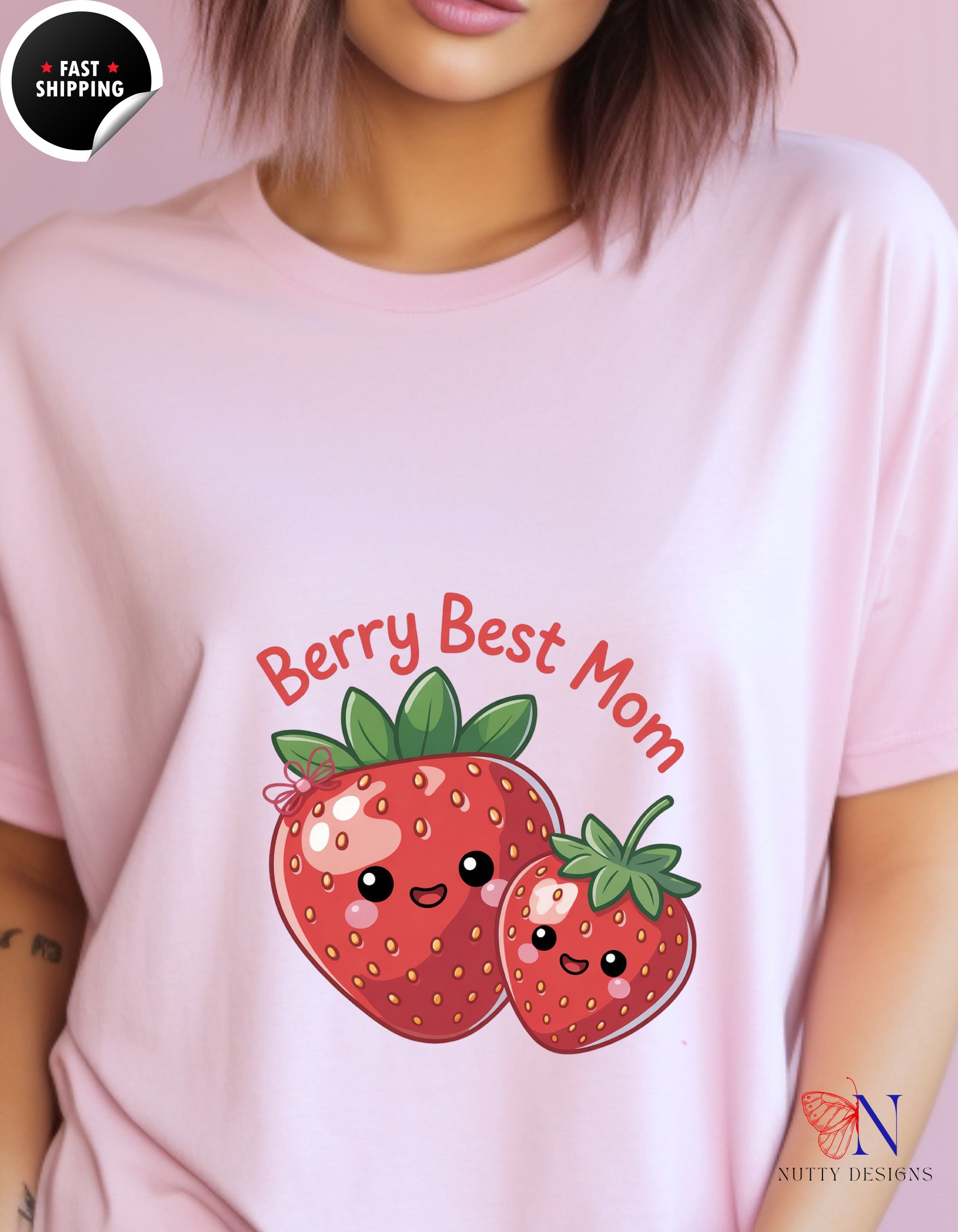Berry Best Mom t-shirt lifestyle mockup - Mother's Day gift
