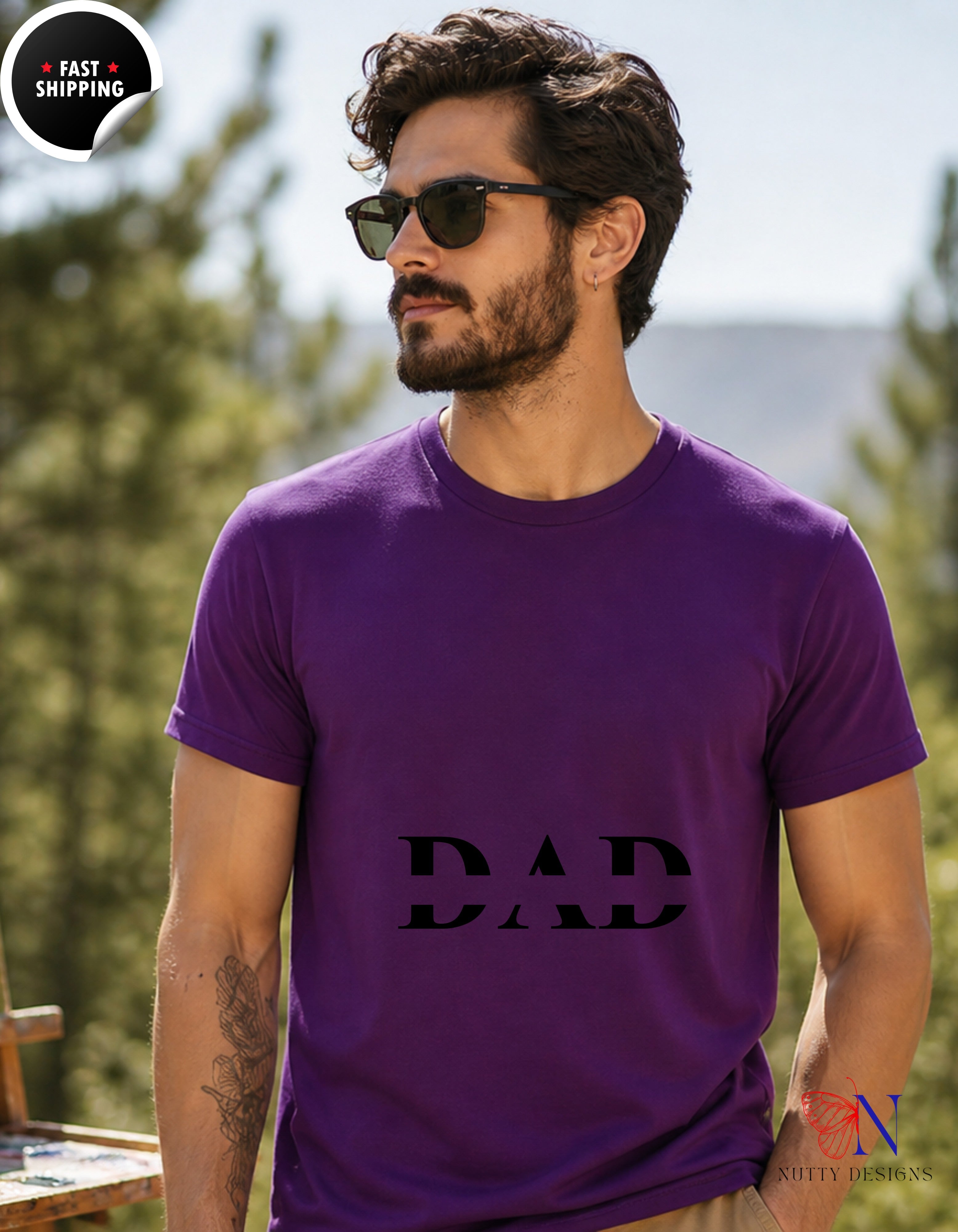 Best Dad Ever Split T-Shirt - Funny Dad Gift