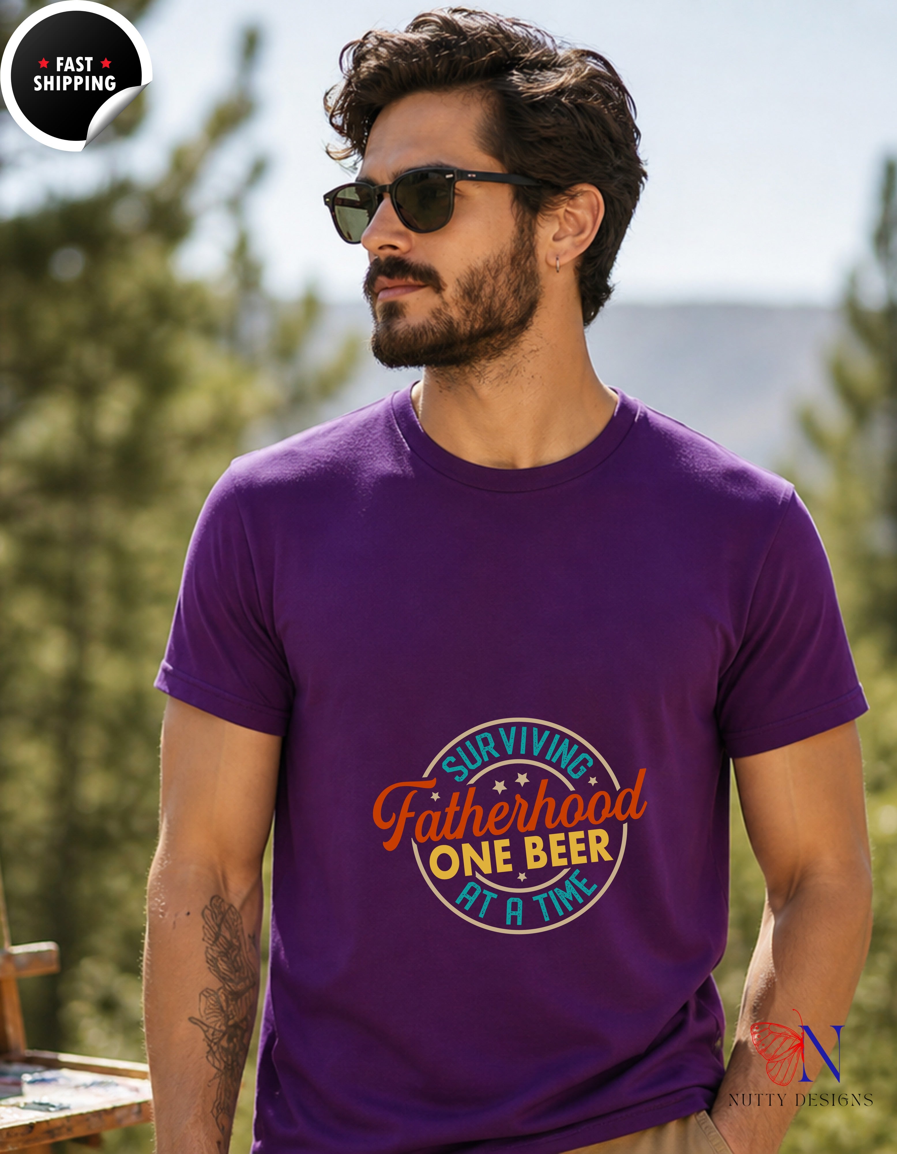 Surviving Fatherhood One Beer at a Time T-Shirt - Funny Dad Gift