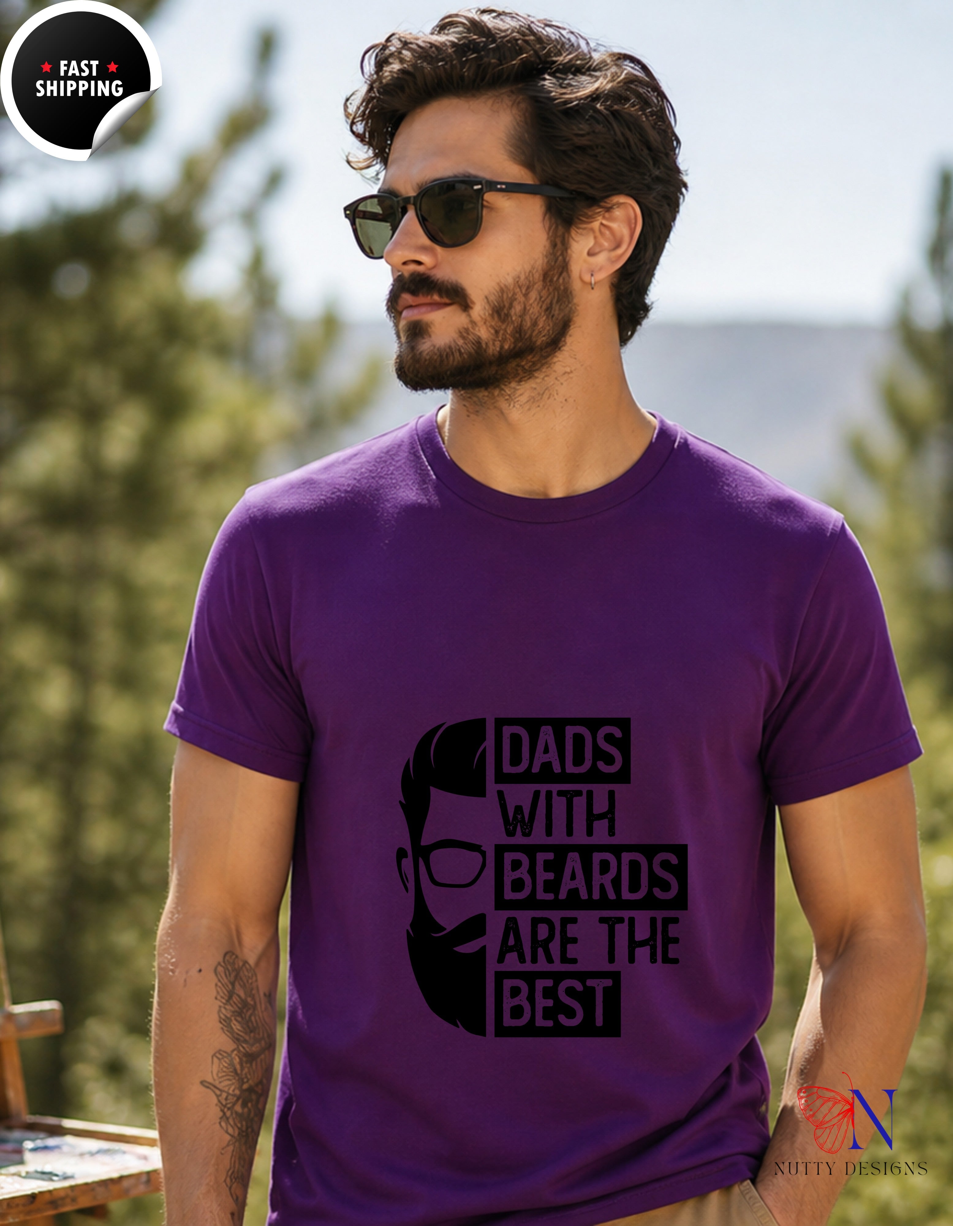 Dads with beards are the best T-Shirt - Funny Dad Gift
