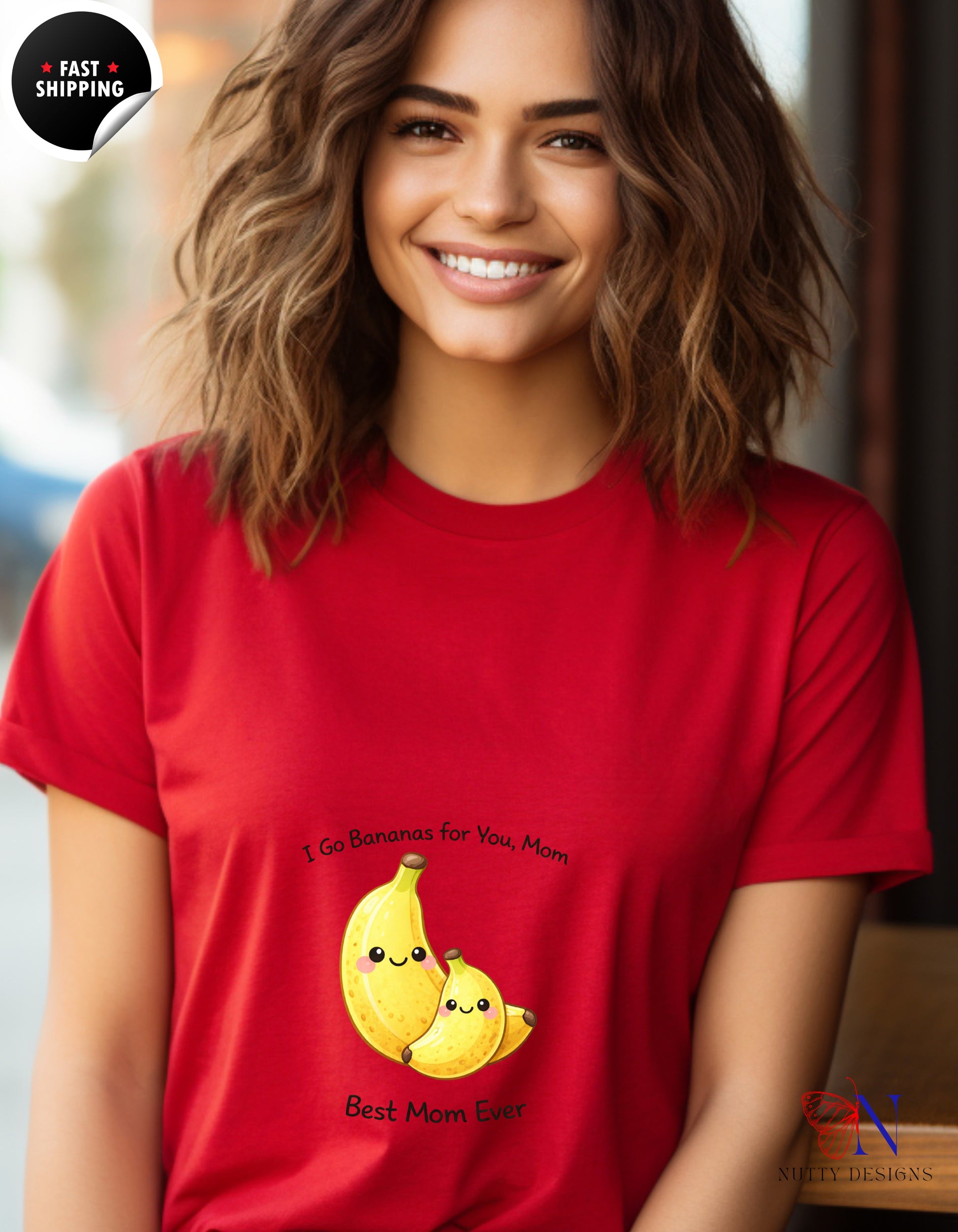 I Go Bananas For You Mom Best Mom Ever t-shirt lifestyle mockup - Mother's Day gift