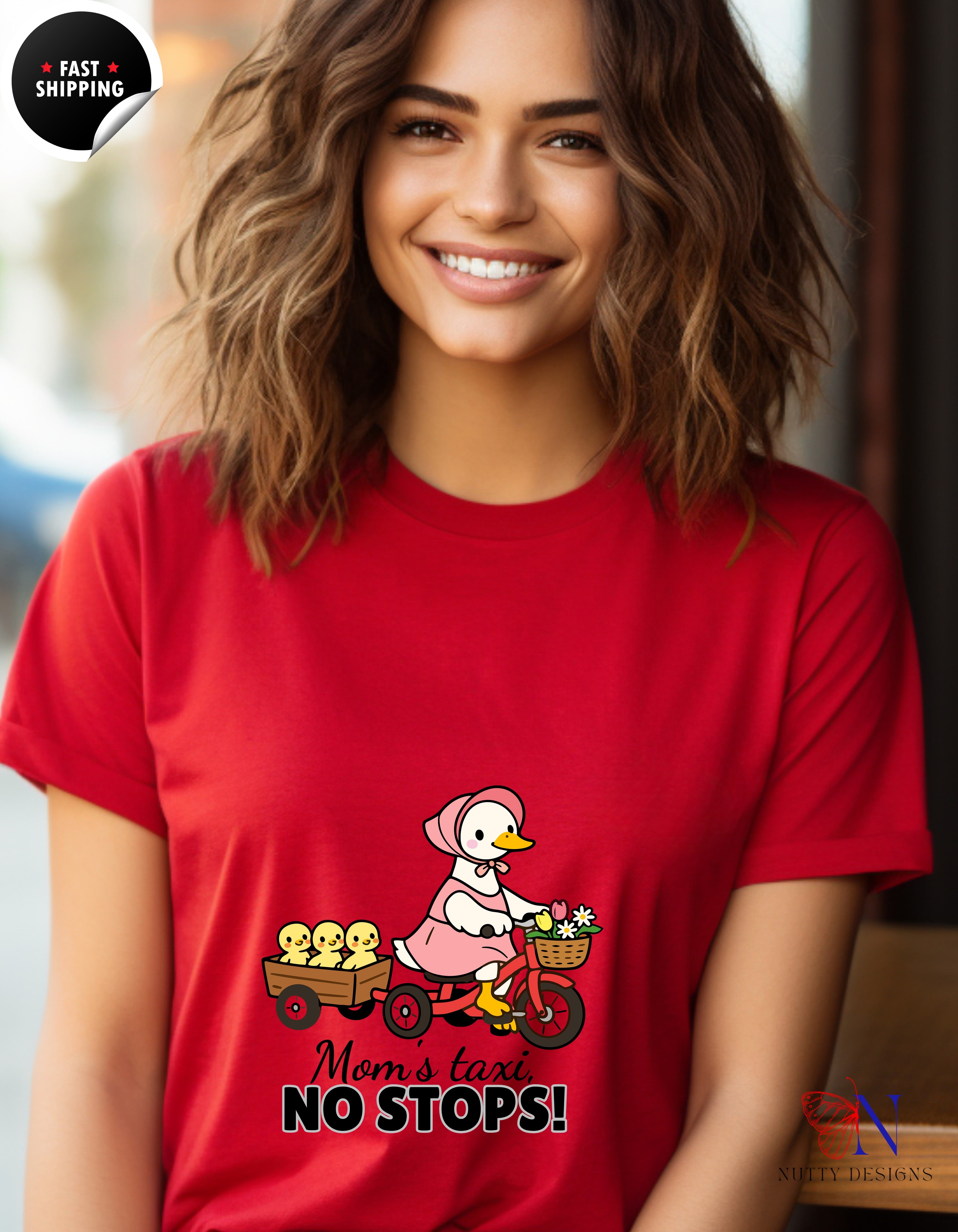 Mom's Taxi No Stops Mama Duck t-shirt lifestyle mockup - Mother's Day gift