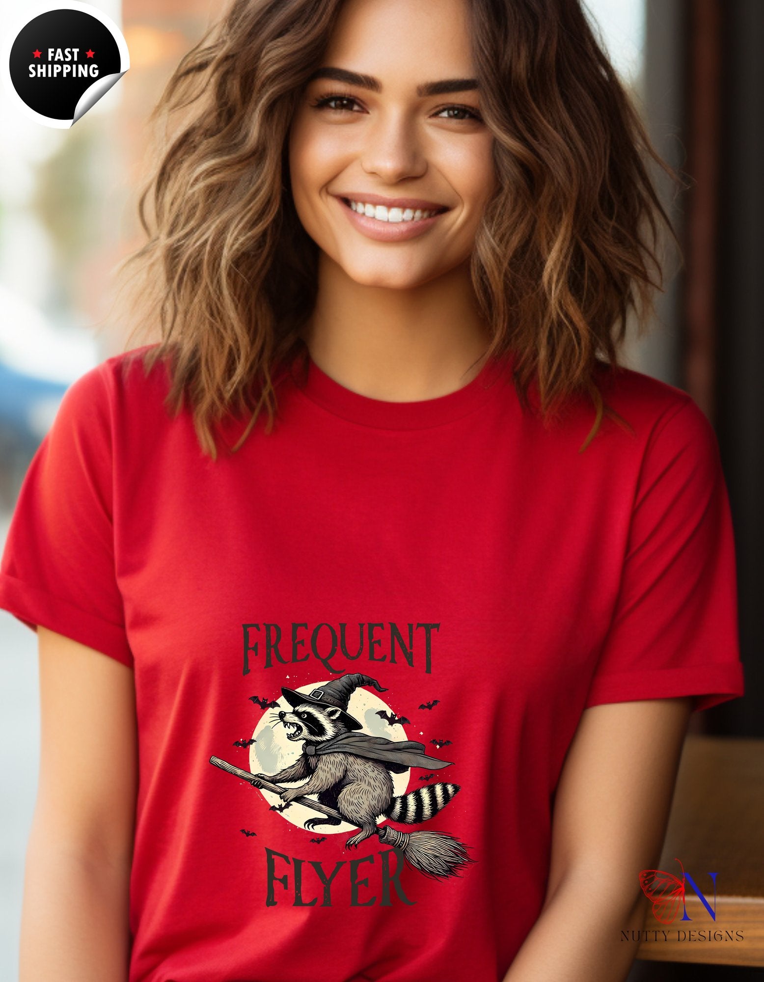 FREQUENT FLYER T-Shirt, Wanderlust Shirt, Adventure Tee, Tra - Tees_Red W
