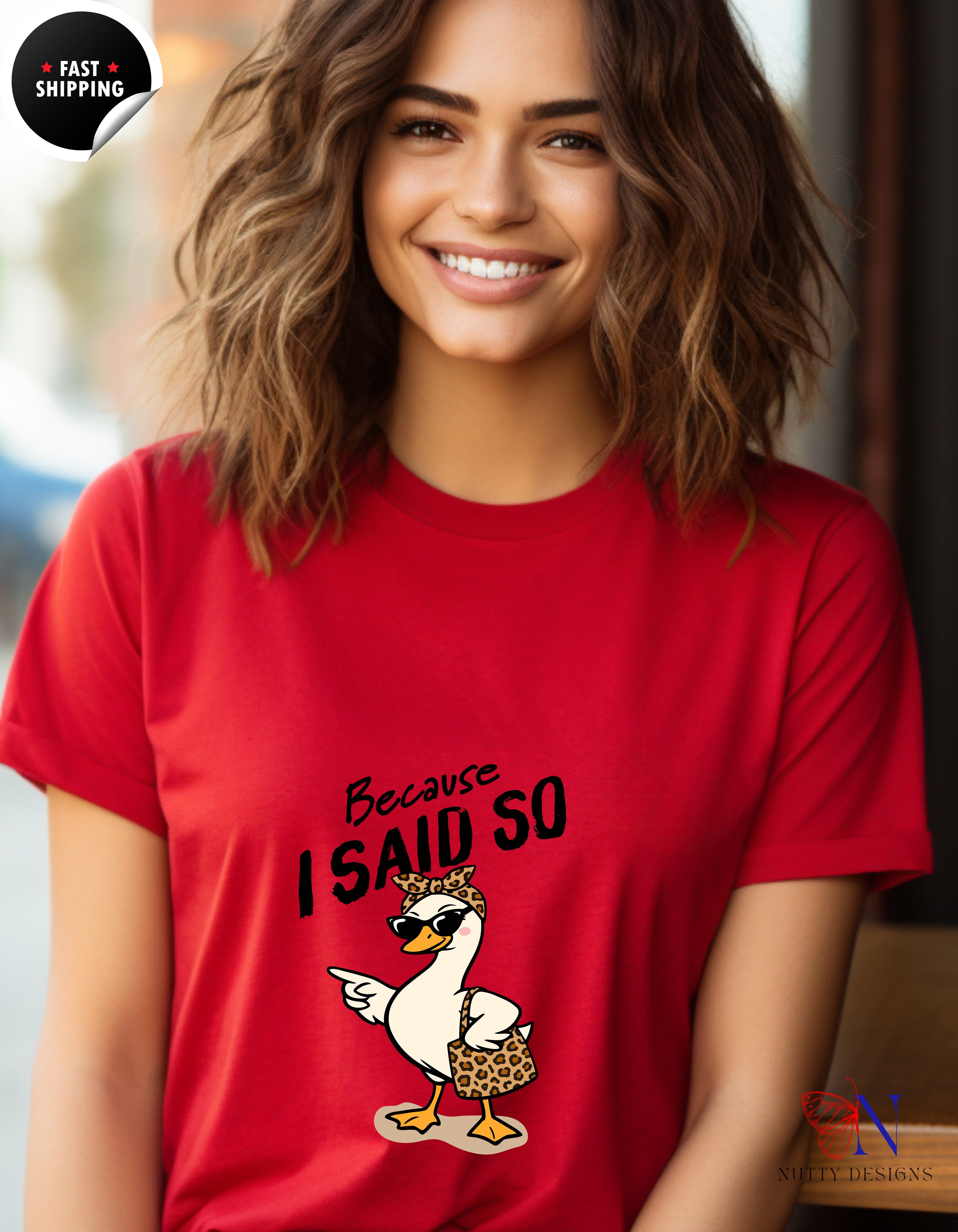 Because I Said So Funny Mom Goose t-shirt lifestyle mockup - Mother's Day gift