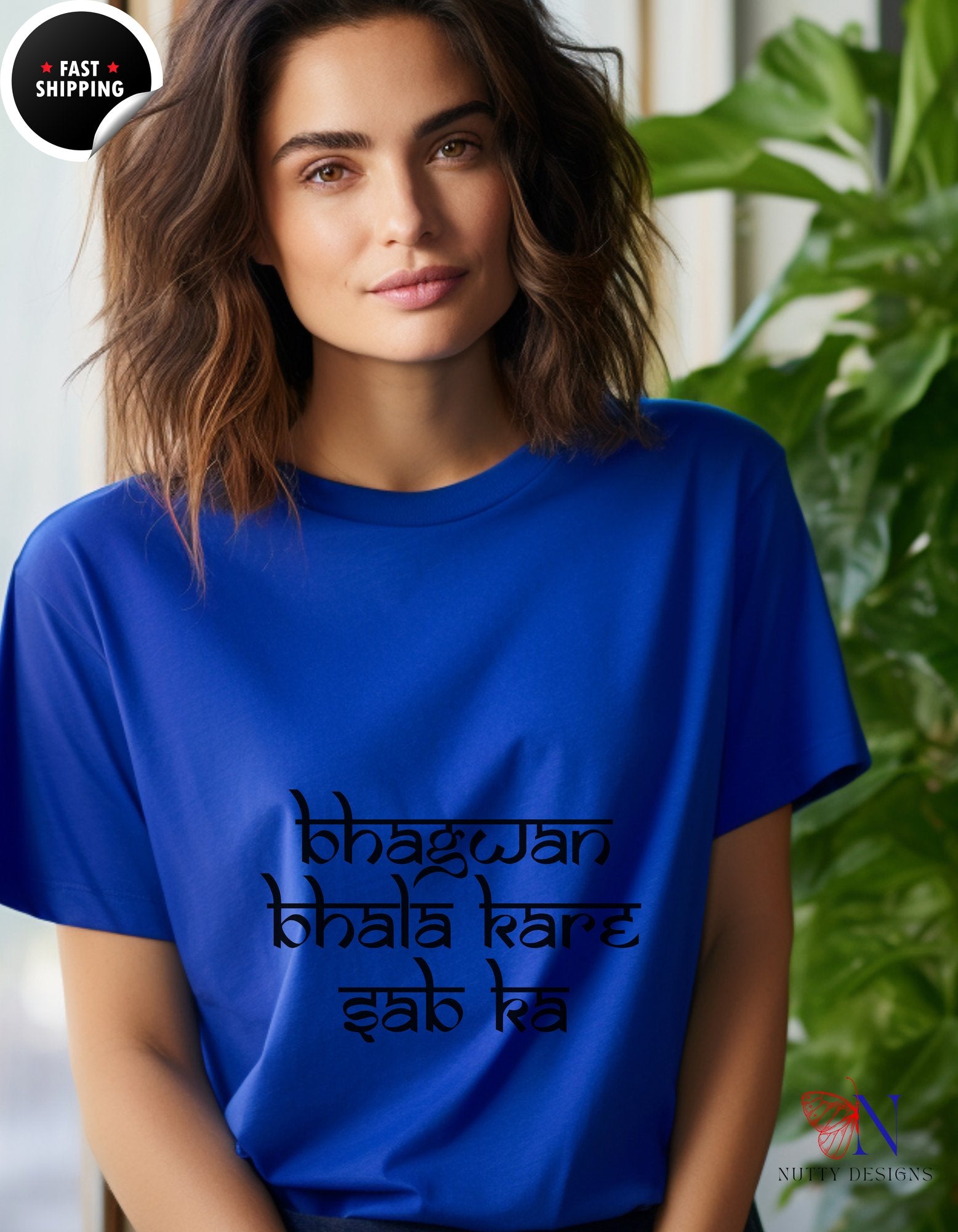 Bhagwan Bhala Kare Sab Ka Hindi Prayer Shirt | T-Shirt - Tees_Royal Blue W