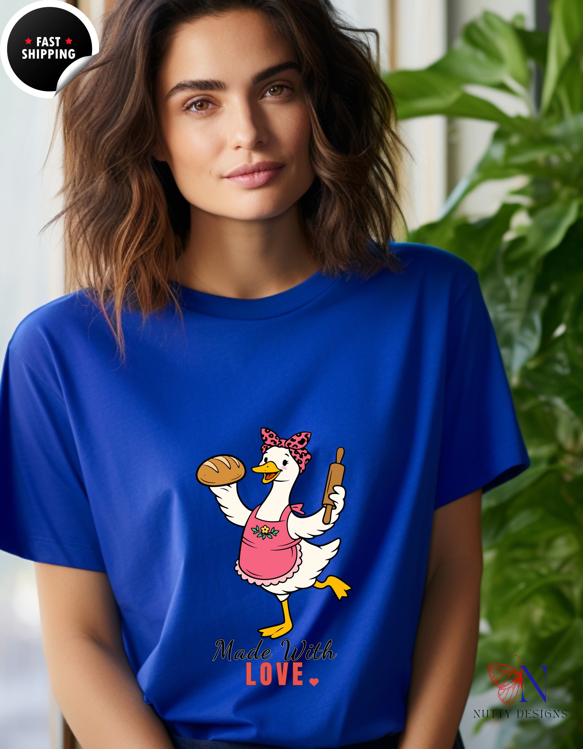 Made With Love Baker Mama Goose t-shirt lifestyle mockup - Mother's Day gift