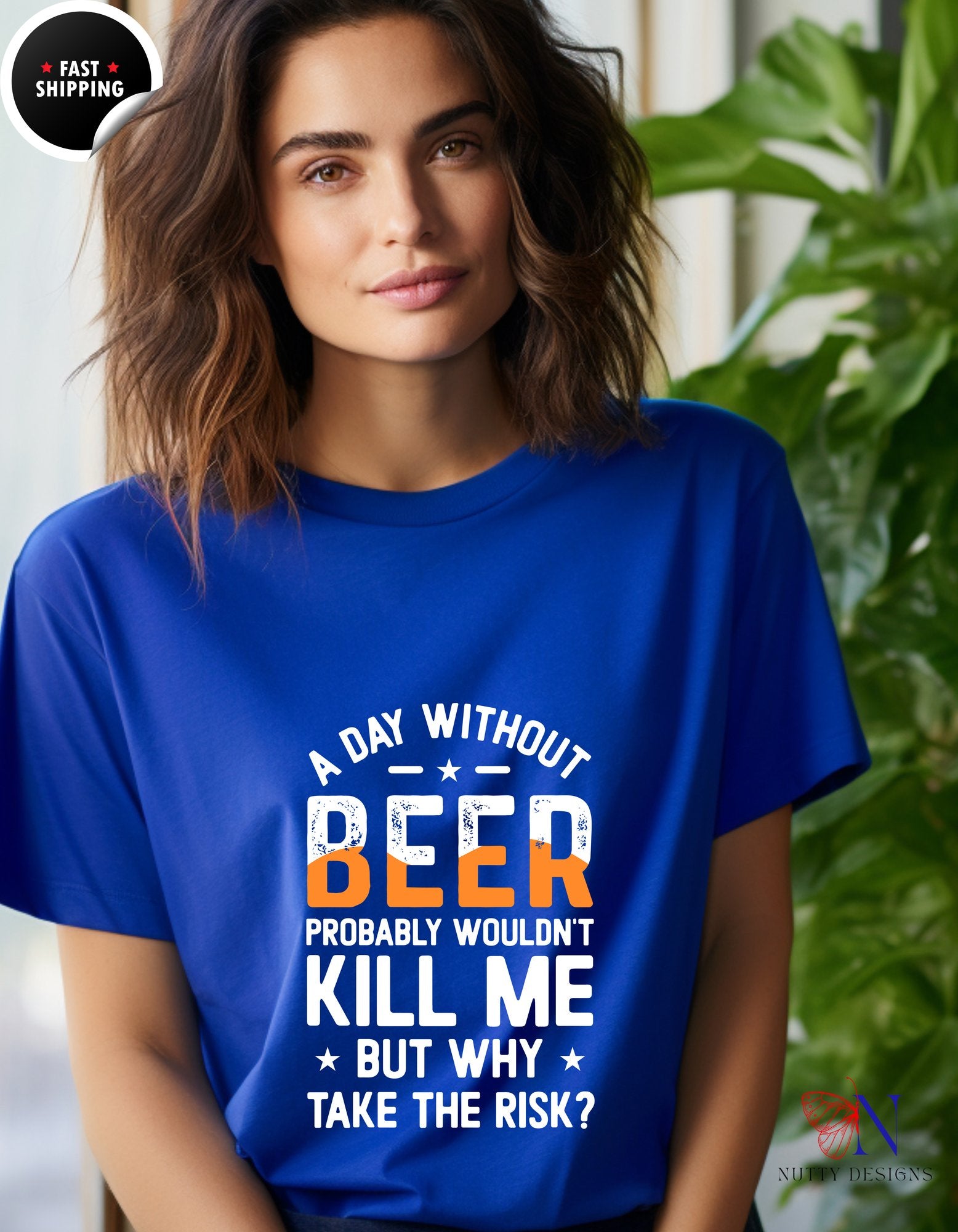 Beer Lover T-Shirt, Funny Day-Ending Beer Drinking Tee - Tees_Royal Blue W