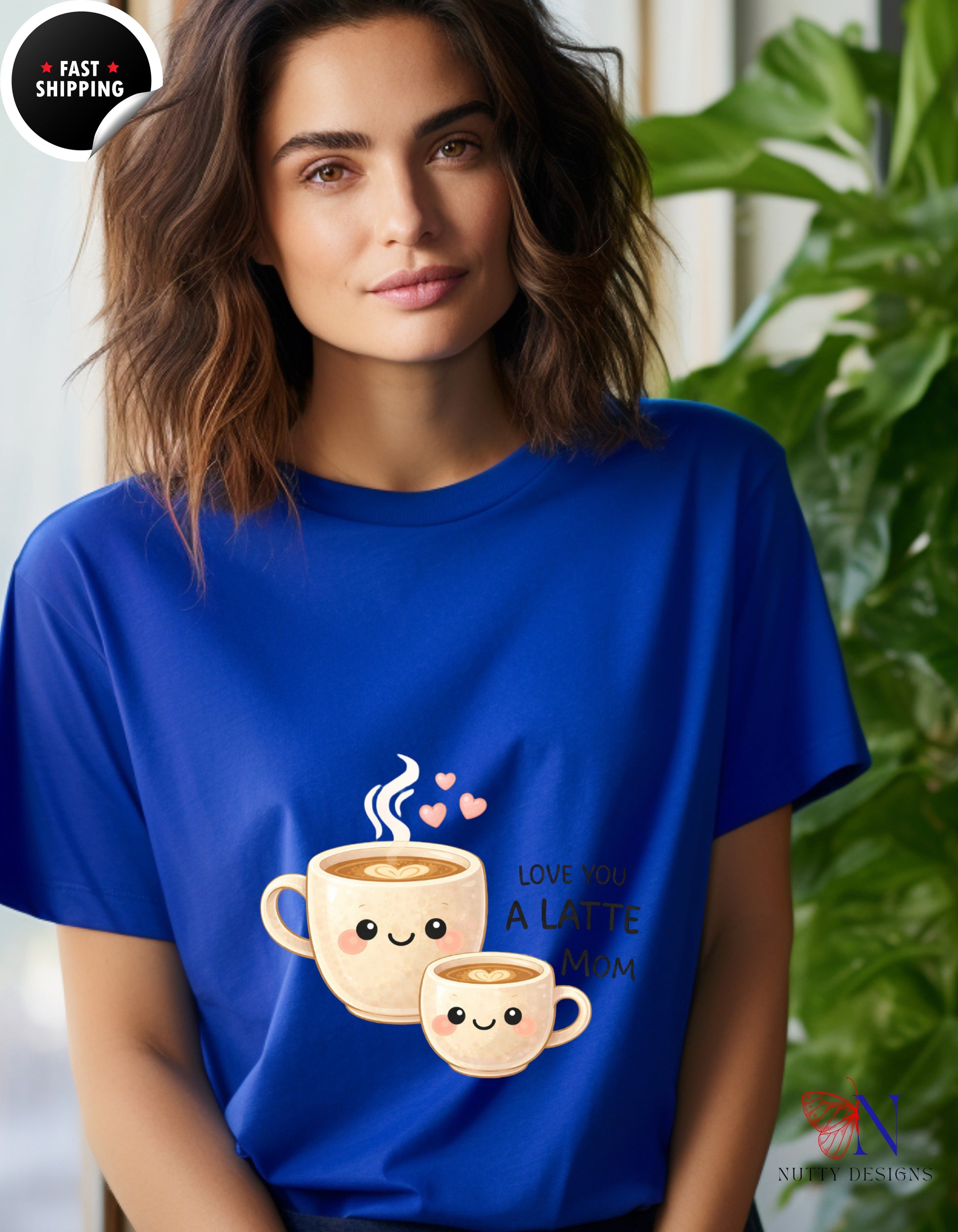 Love You A Latte Mom Coffee t-shirt lifestyle mockup - Mother's Day gift