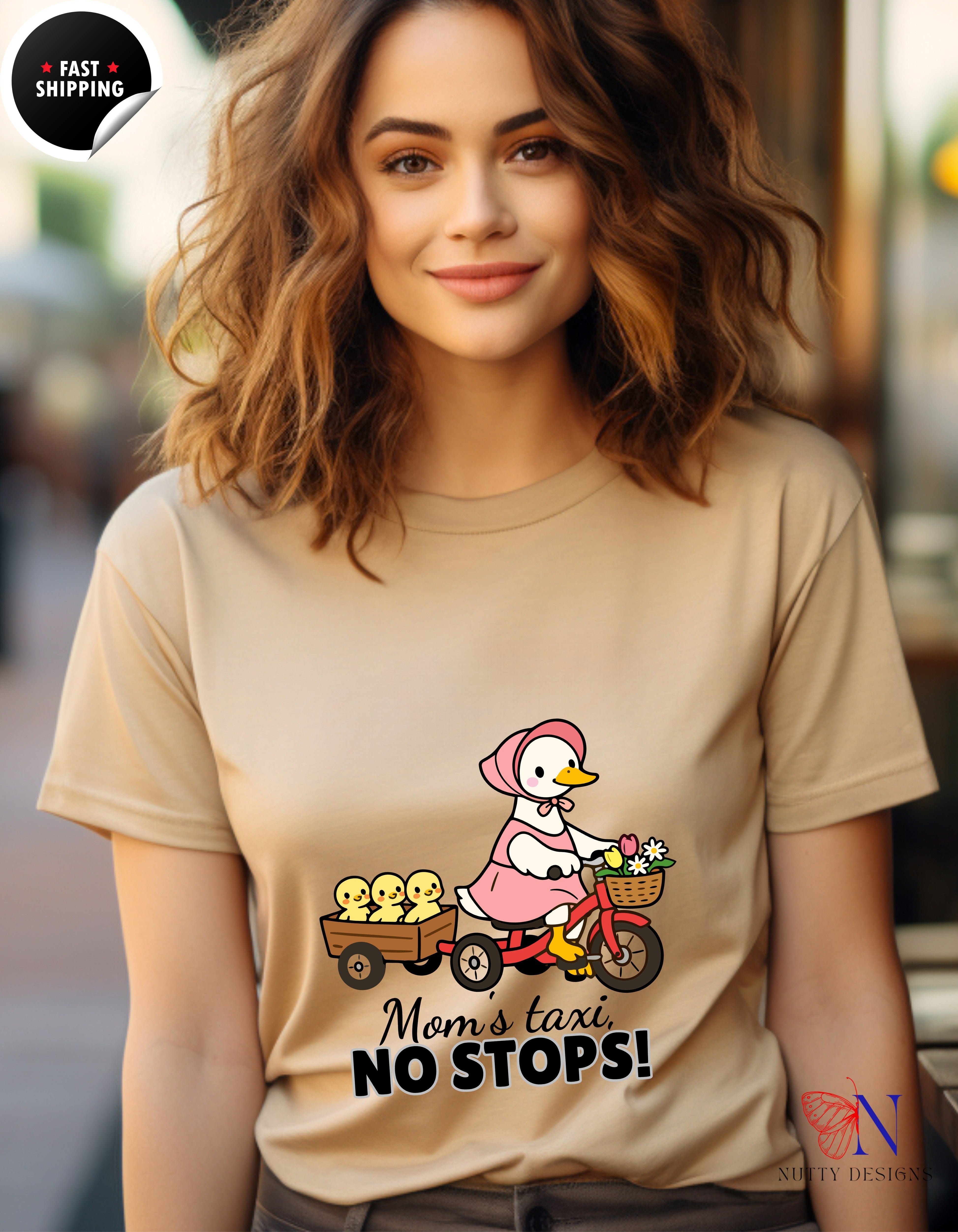 Mom's Taxi No Stops Mama Duck t-shirt lifestyle mockup - Mother's Day gift