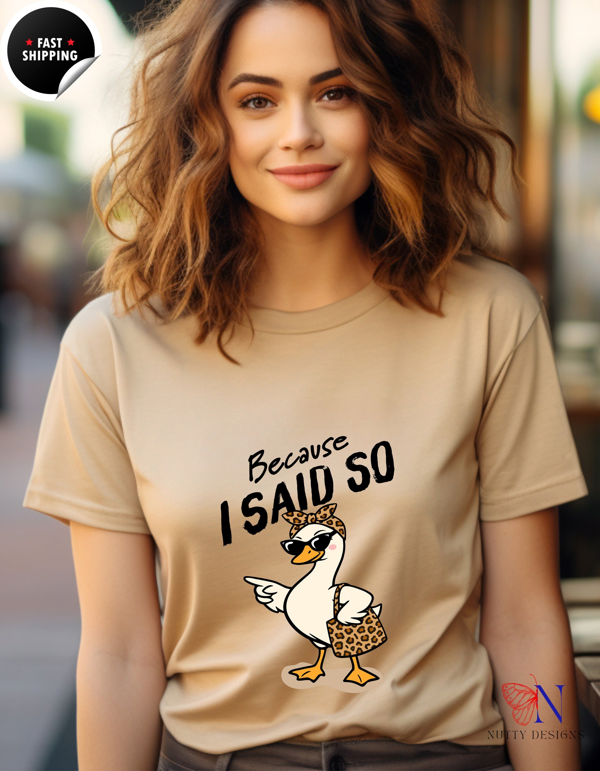 Because I Said So Funny Mom Goose t-shirt lifestyle mockup - Mother's Day gift