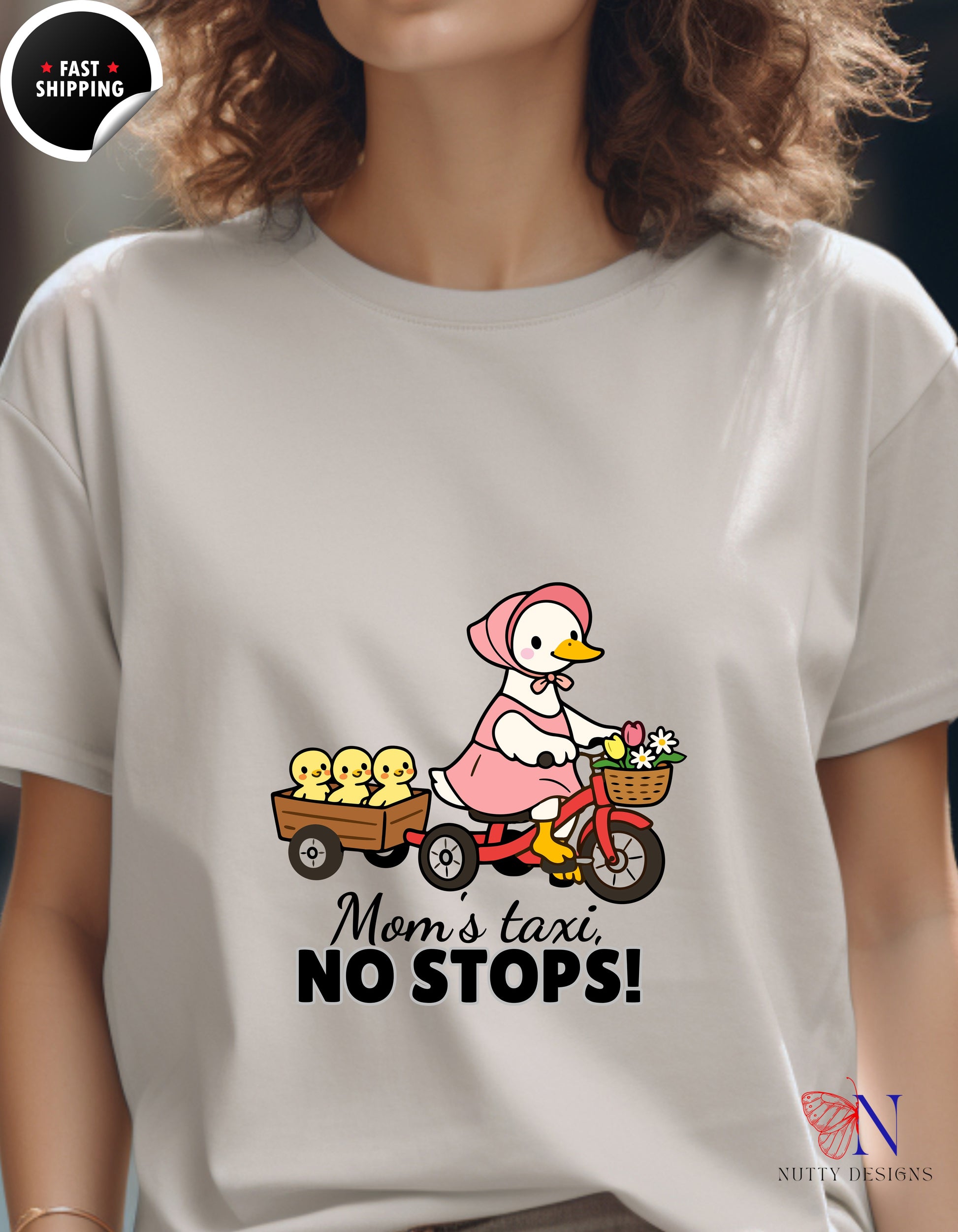 Mom's Taxi No Stops Mama Duck t-shirt lifestyle mockup - Mother's Day gift