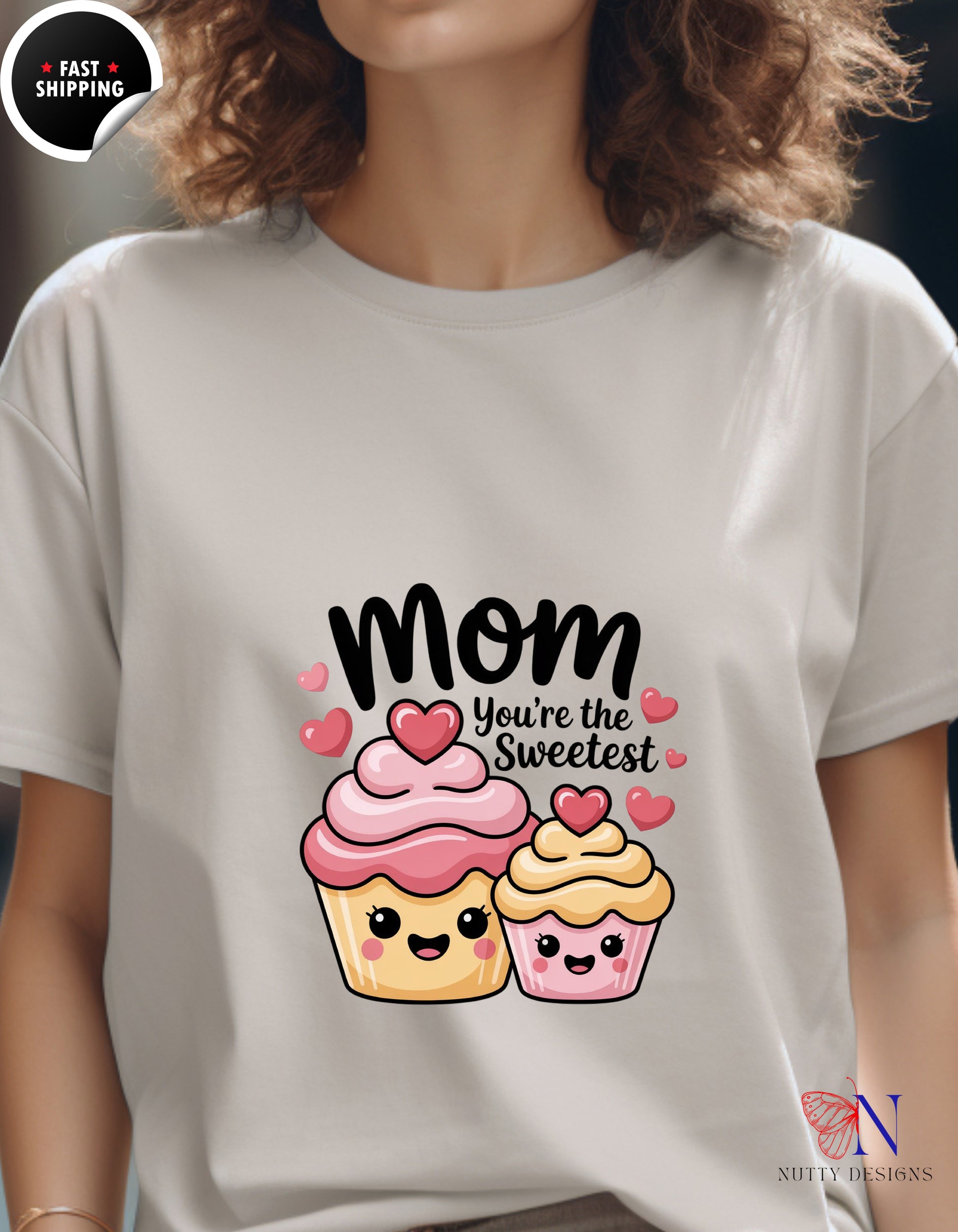 Mom You're The Sweetest Cupcake t-shirt lifestyle mockup - Mother's Day gift