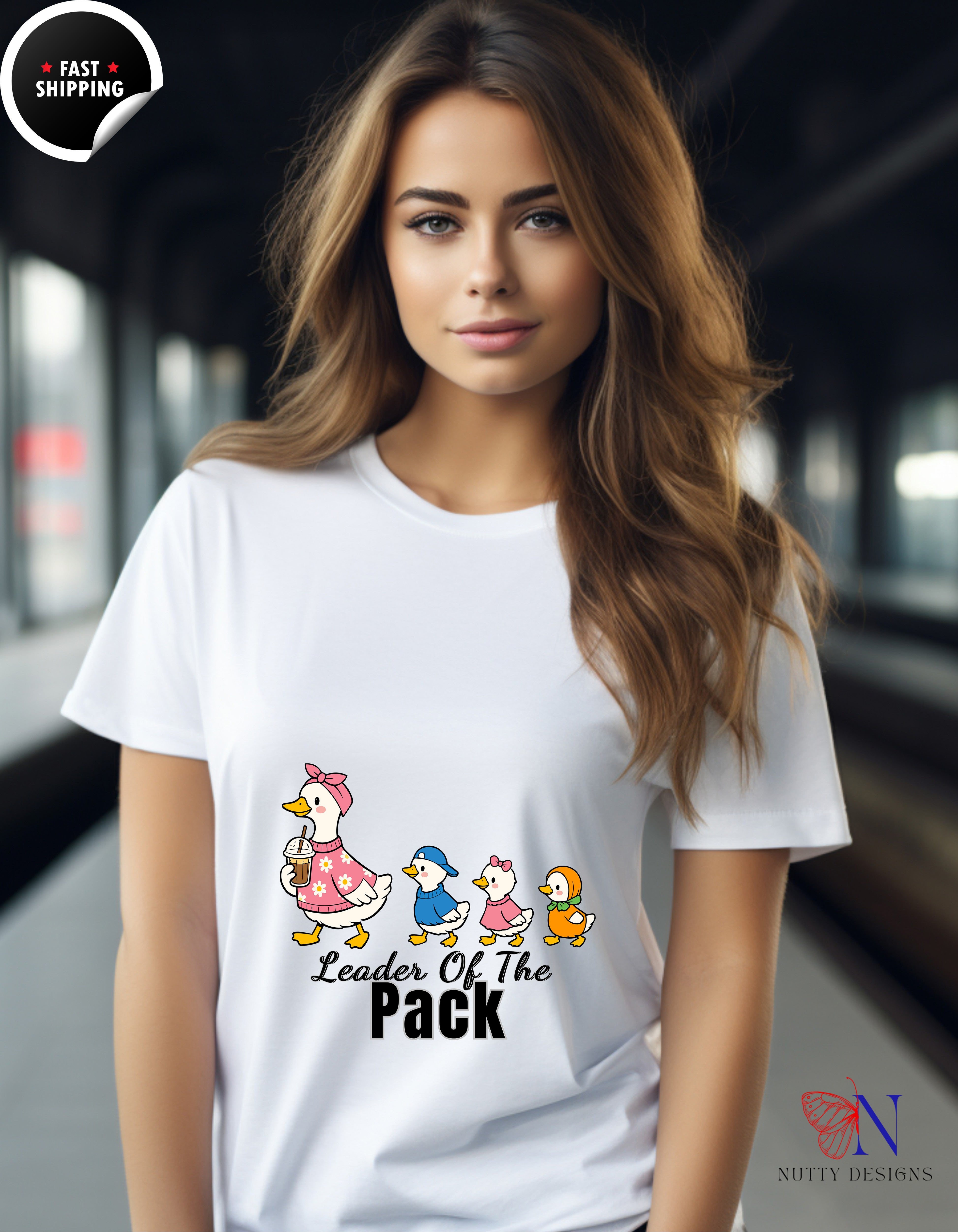 Leader Of The Pack Mama Duck t-shirt lifestyle mockup - Mother's Day gift