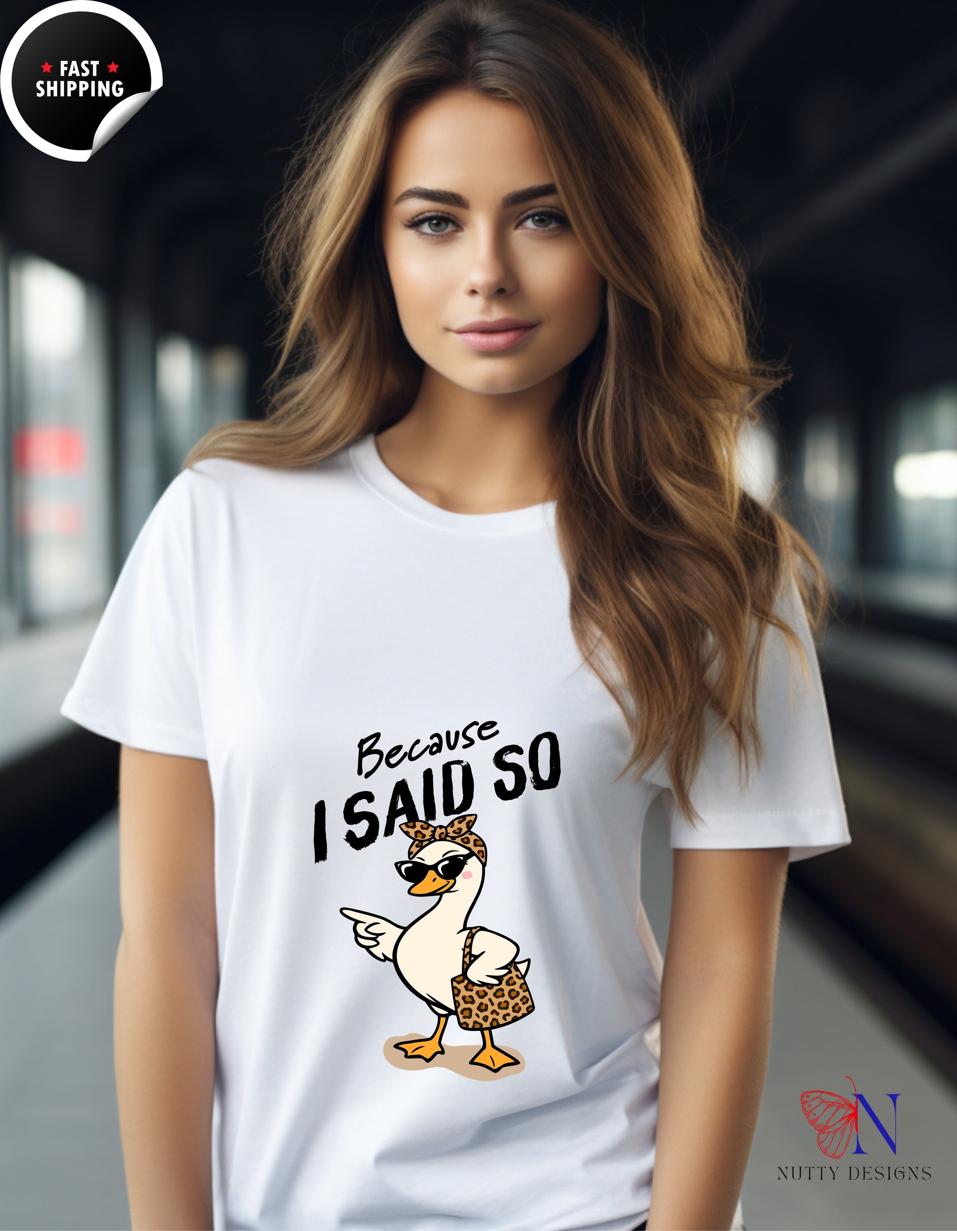 Because I Said So Funny Mom Goose t-shirt lifestyle mockup - Mother's Day gift