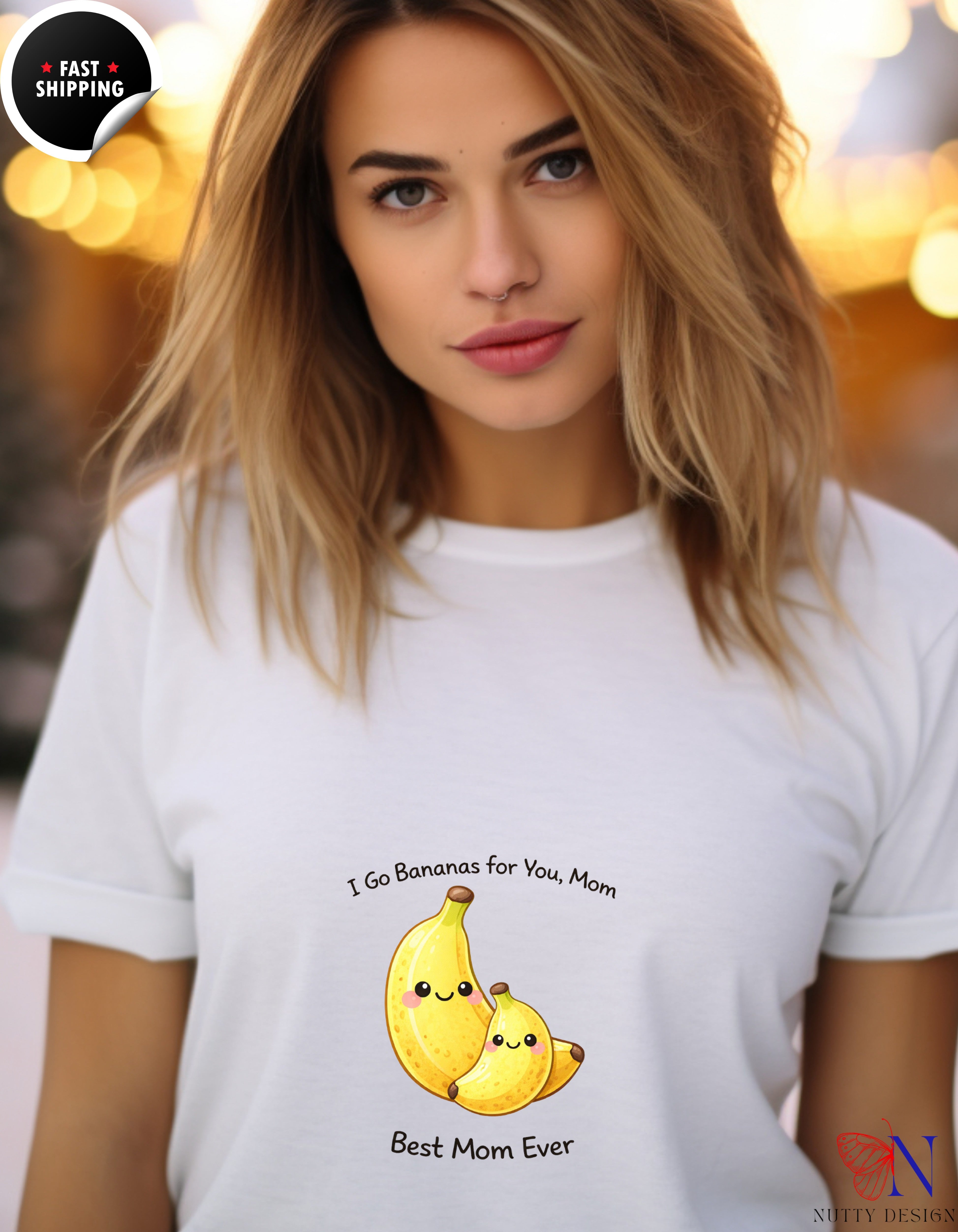 I Go Bananas For You Mom Best Mom Ever t-shirt lifestyle mockup - Mother's Day gift