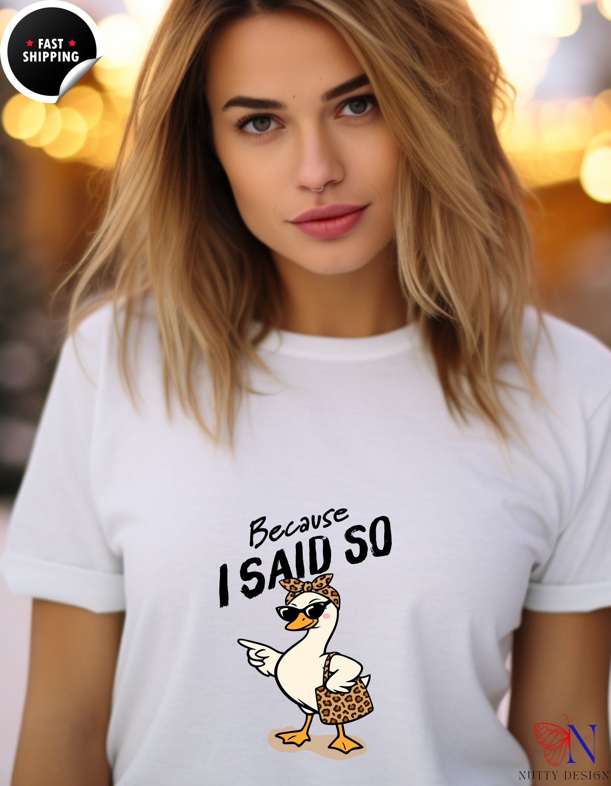 Because I Said So Funny Mom Goose t-shirt lifestyle mockup - Mother's Day gift