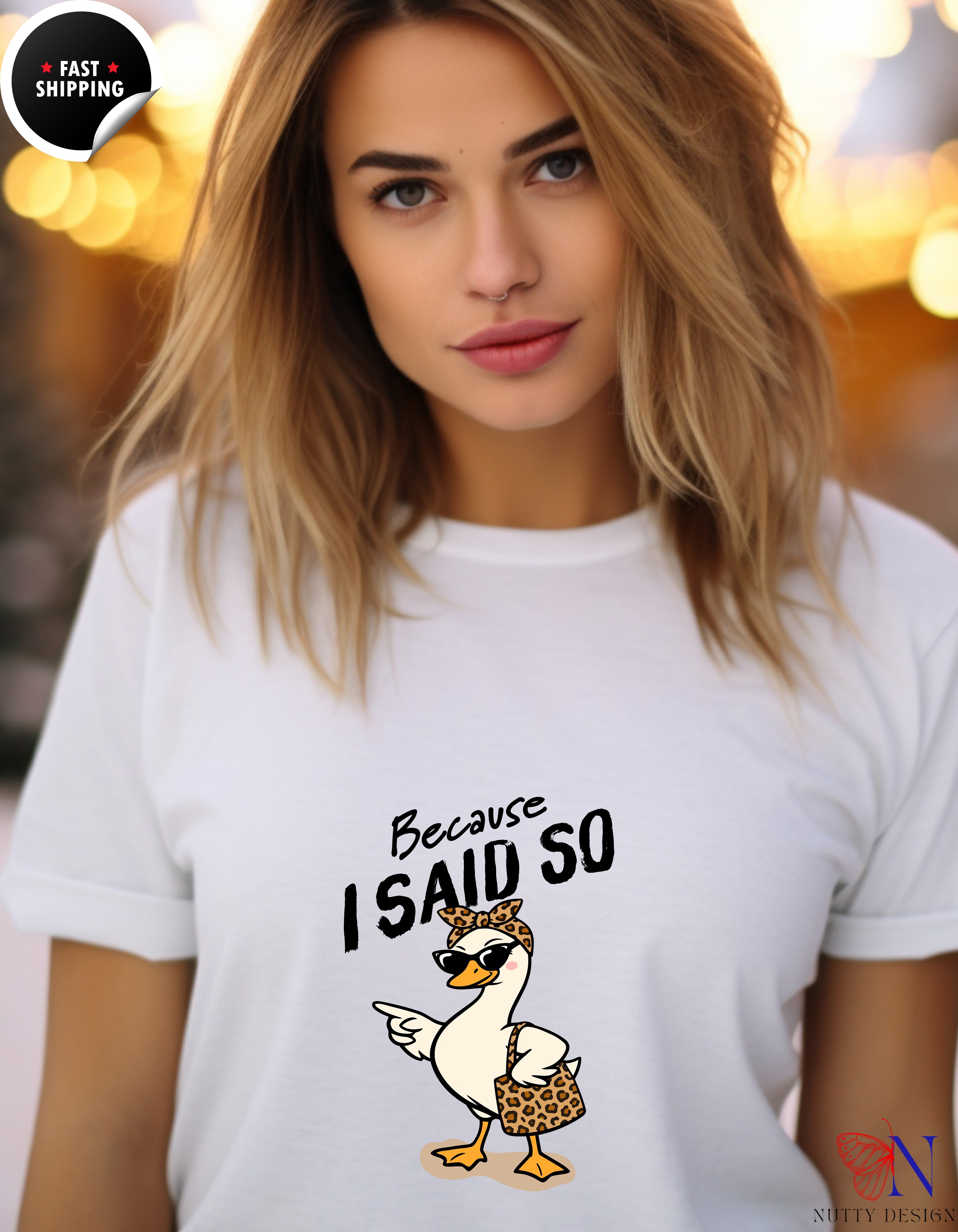 Because I Said So Funny Mom Goose t-shirt lifestyle mockup - Mother's Day gift