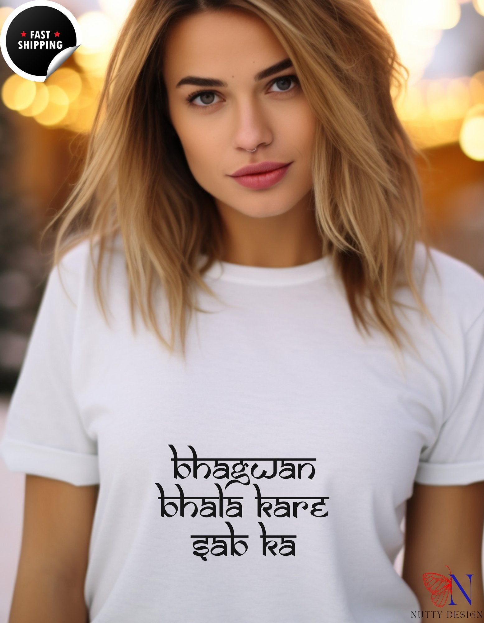 Bhagwan Bhala Kare Sab Ka Hindi Prayer Shirt | T-Shirt - Tees_White W