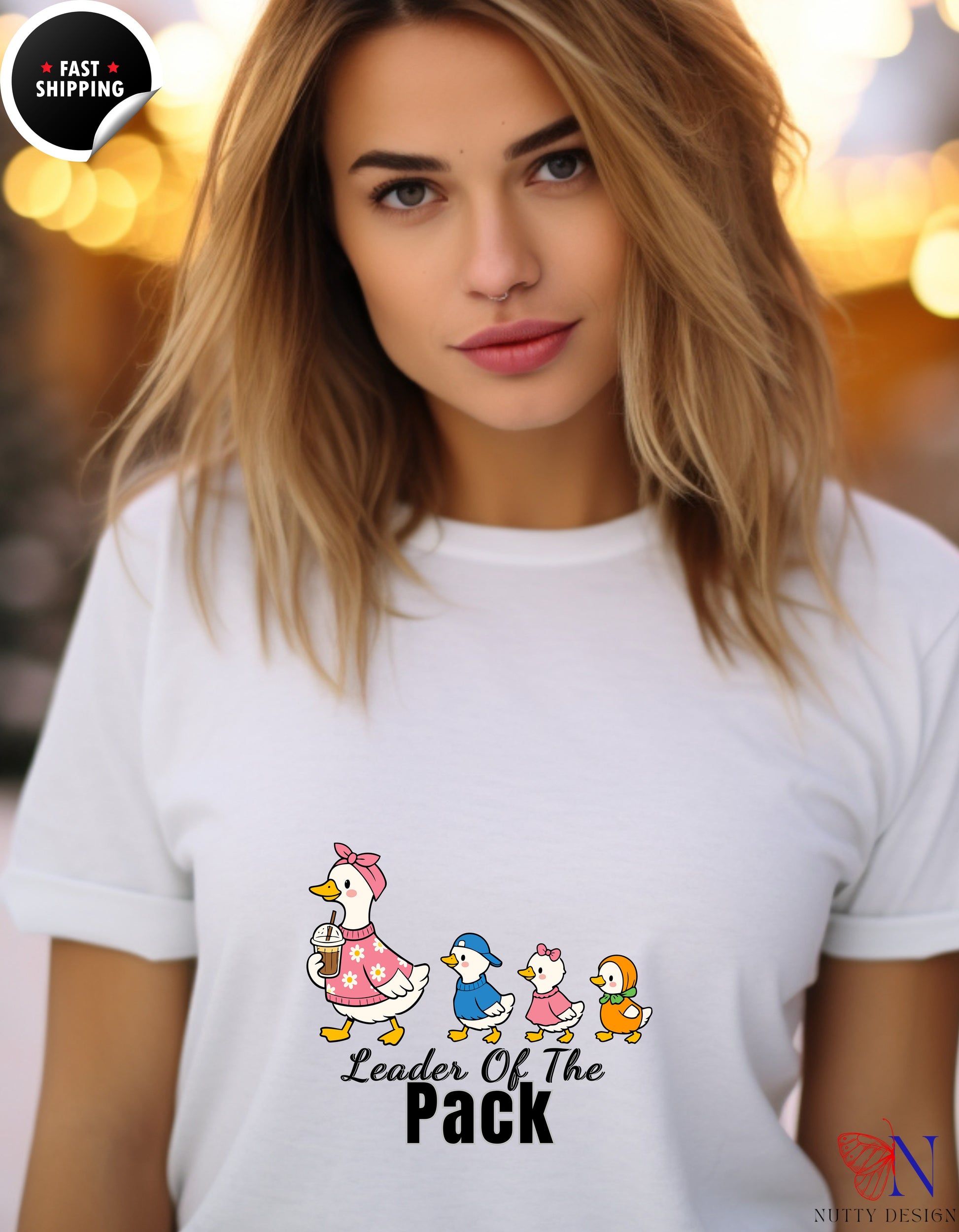 Leader Of The Pack Mama Duck t-shirt lifestyle mockup - Mother's Day gift