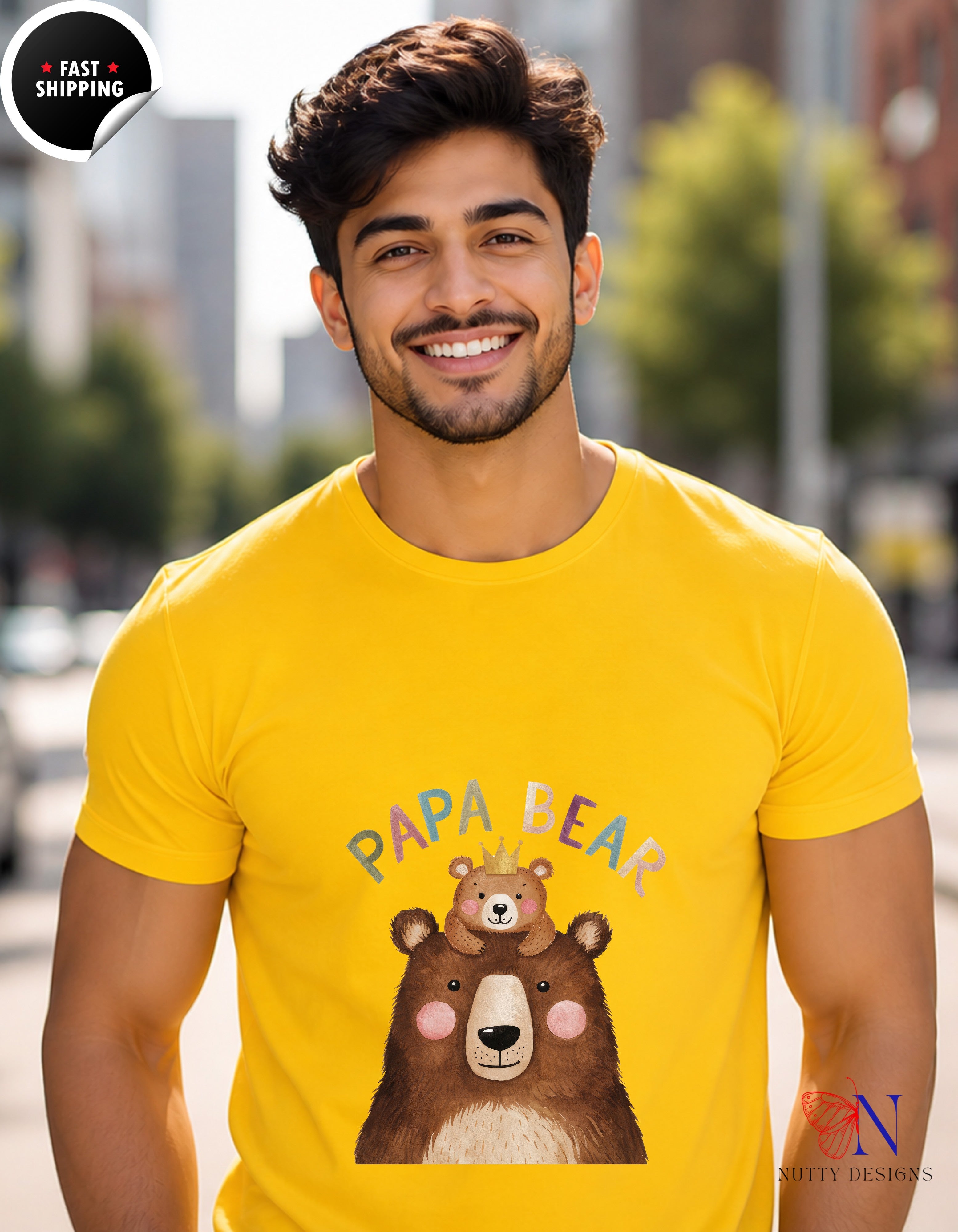 Papa Bear Father's Day T-Shirt - Funny Dad Gift - Unisex Tee