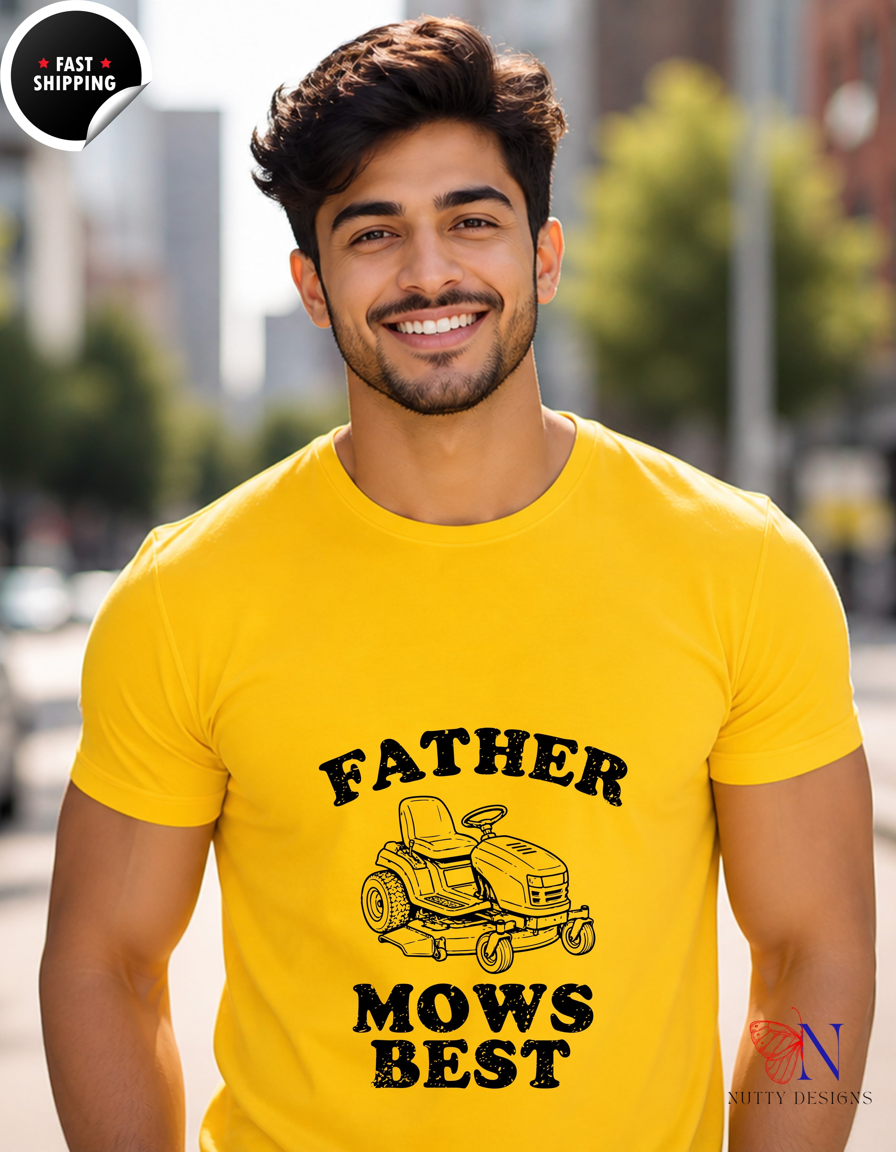 Father Mows Best T-Shirt - Funny Dad Gift