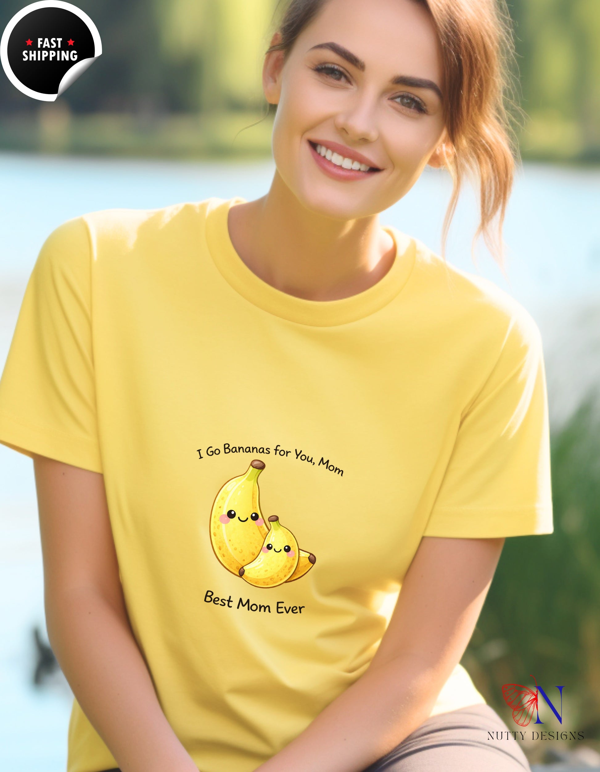 I Go Bananas For You Mom Best Mom Ever t-shirt lifestyle mockup - Mother's Day gift