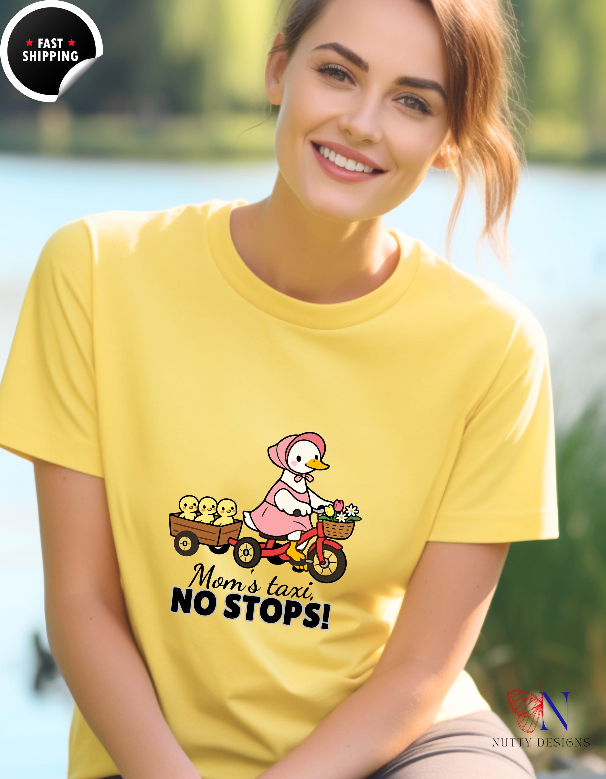 Mom's Taxi No Stops Mama Duck t-shirt lifestyle mockup - Mother's Day gift