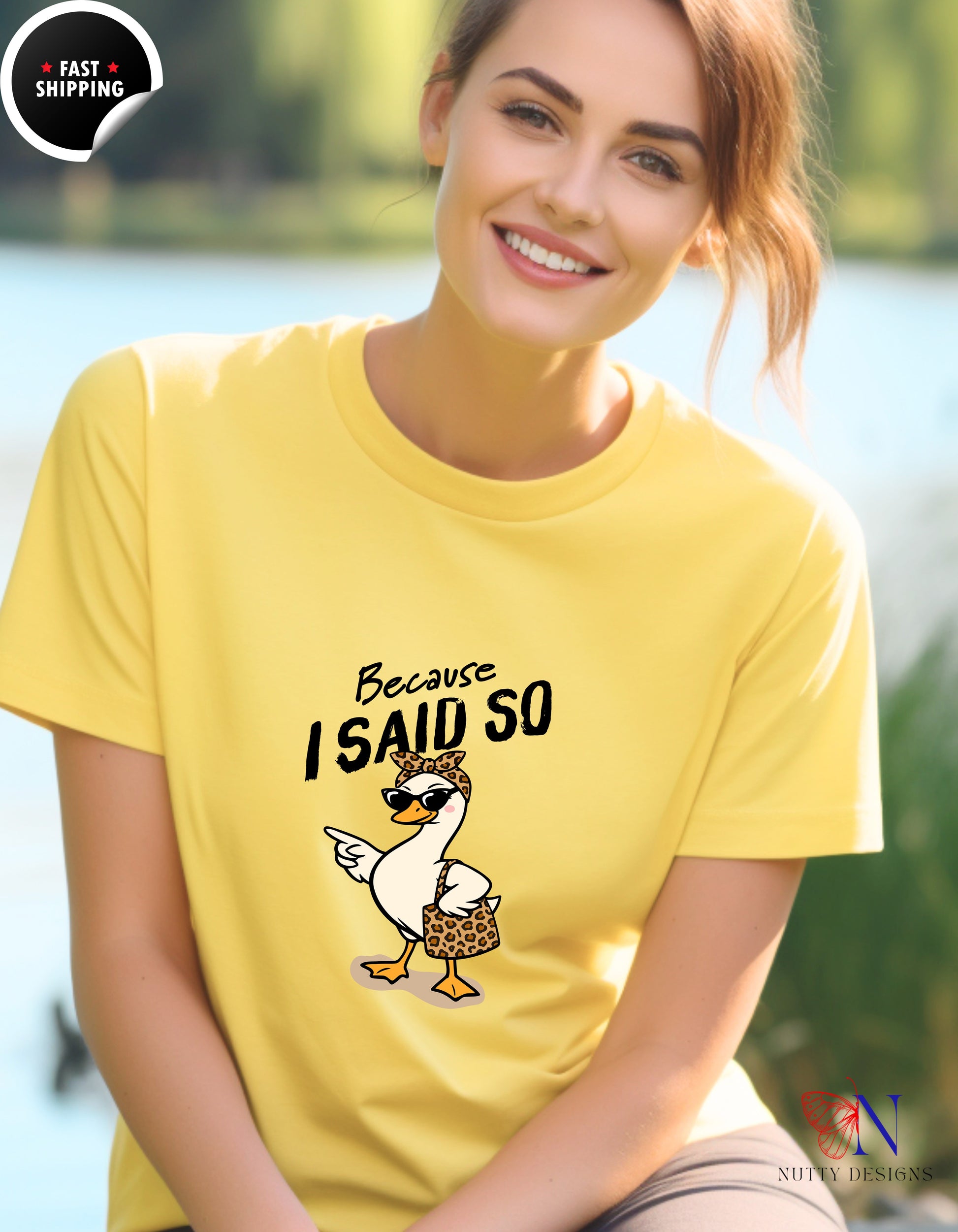 Because I Said So Funny Mom Goose t-shirt lifestyle mockup - Mother's Day gift