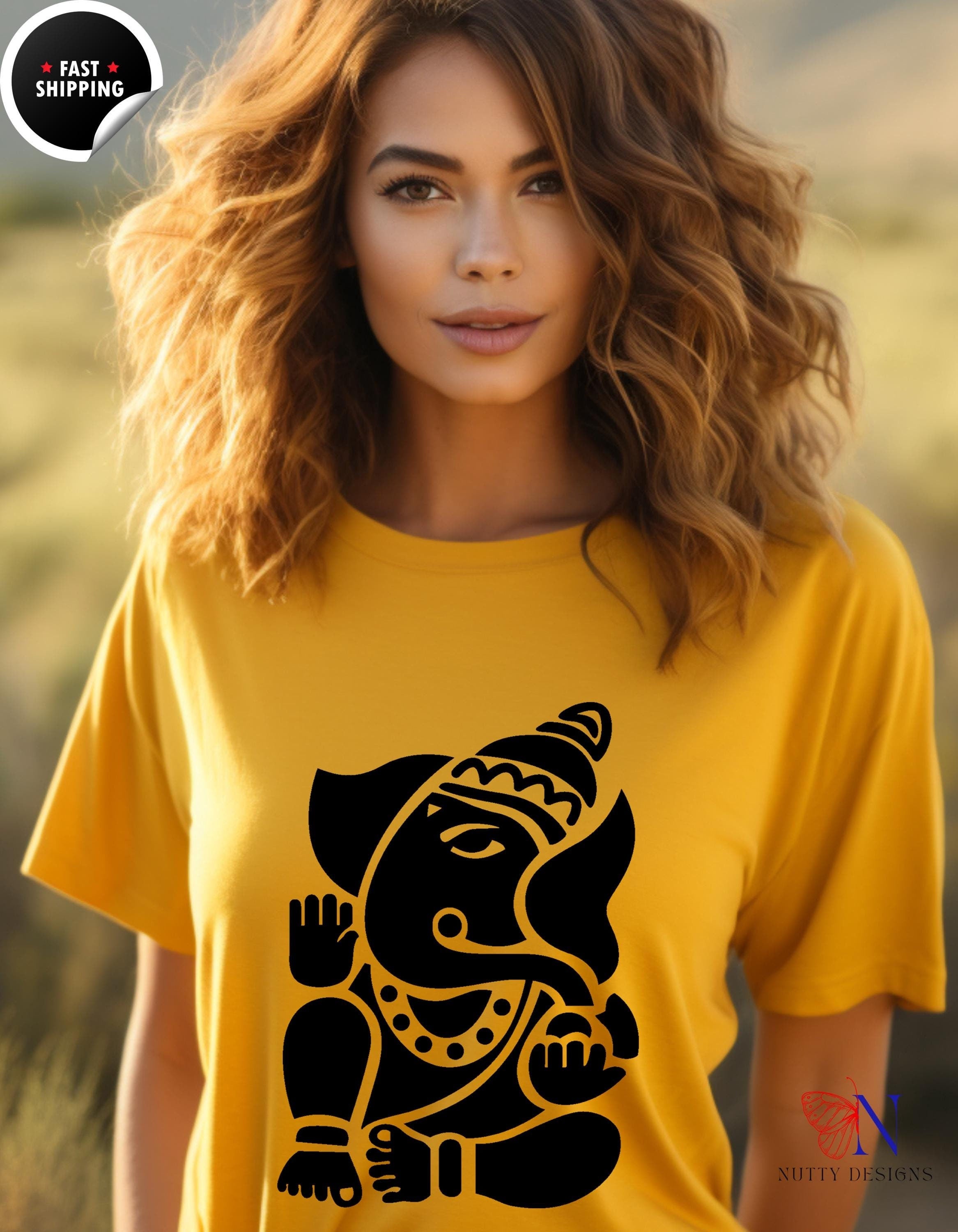 Ganesha Graphic T-shirt | Cute Gift for Diwali, Navratri & Durga Pooja | Hinduism Apparel for Religion Followers