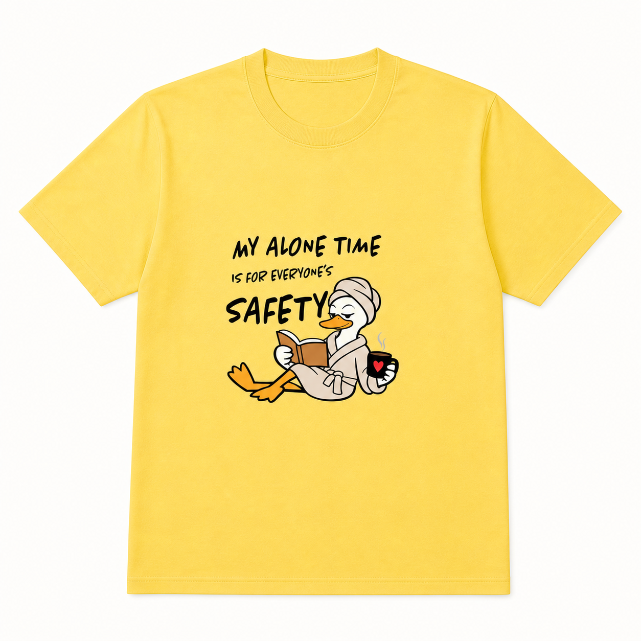 Yellow My Alone Time Is for Everyones Safety T-shirt product view