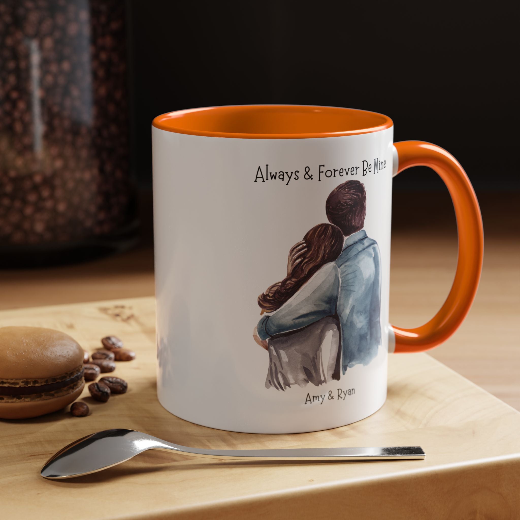Always and Forever Be Mine Personalized Romantic Mug, Accent Cup 11/15oz, Anniversary Wedding Valentines Gift, V-Day Mug, Couples Gift