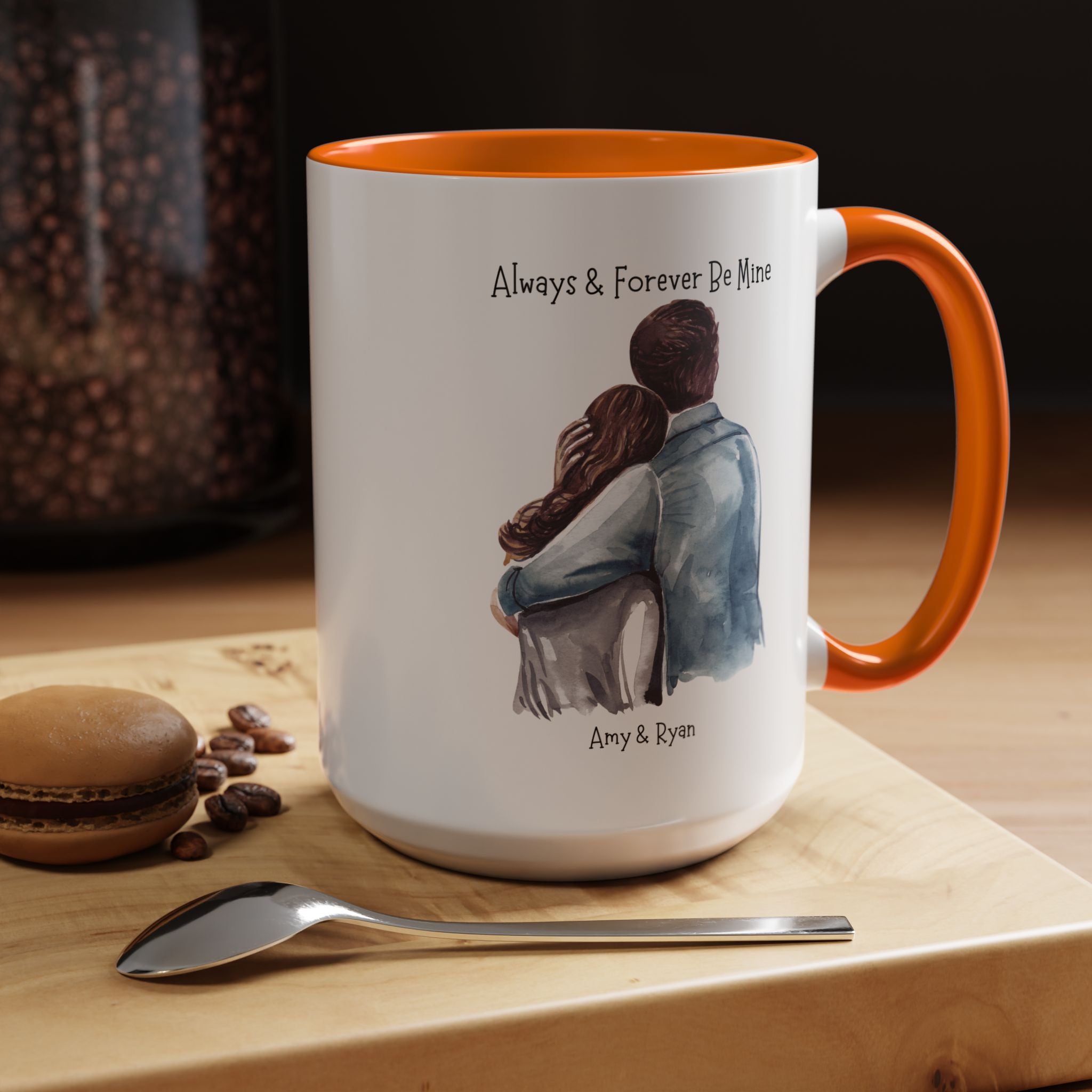 Always and Forever Be Mine Personalized Romantic Mug, Accent Cup 11/15oz, Anniversary Wedding Valentines Gift, V-Day Mug, Couples Gift